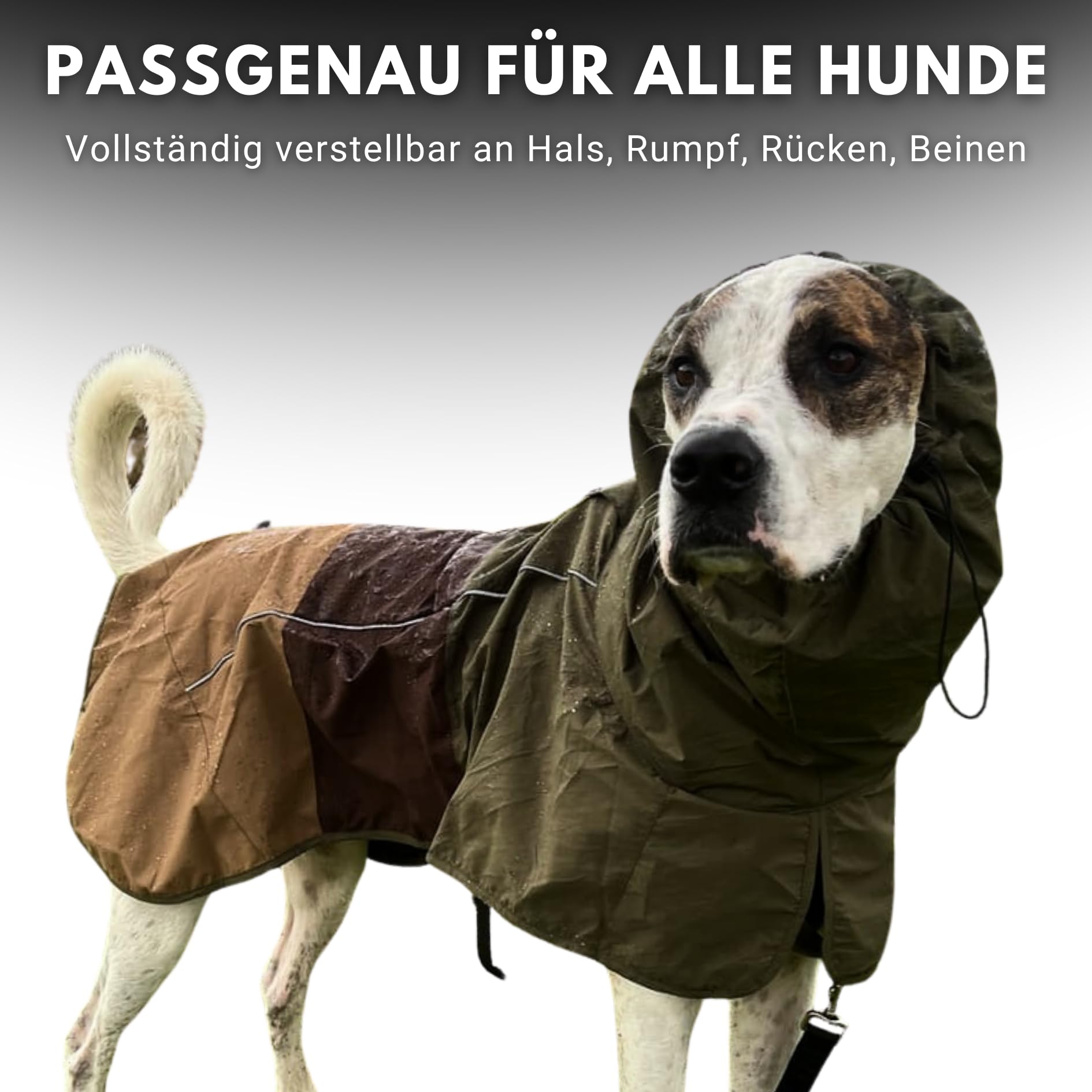 Spark Paws Hunderegenmantel, wasserdichte Winddichte Regenjacke, für kleine, mittlere, große und extra große Hunde, reflektierend, atmungsaktiv, mit vollständigem Körperschutz - Green Brown Tan - L