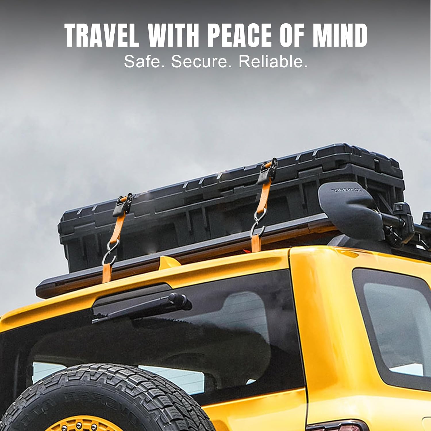 Ratchet Tie Down Straps Set,1500 lbs Break Strength,1" x 15' Heavy Duty Ratchet Straps with 4X Soft Loops Padded Handles Coated S Hook, Fits for Moving Appliances Motorcycle ATV Truck,Orange - Image 6