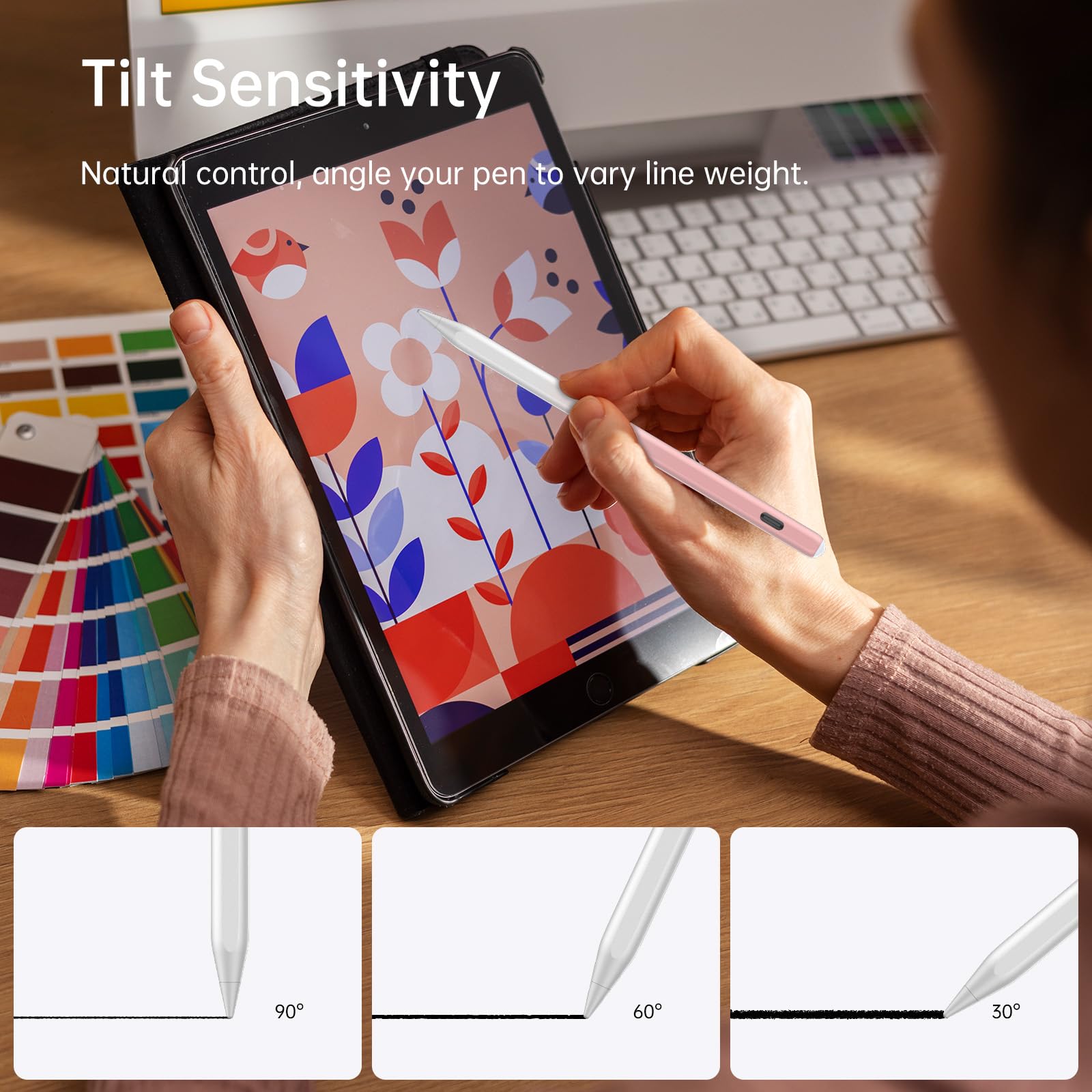 Lápis para Apple iPad 2025 ~ 2018 com carregamento rápido USB C