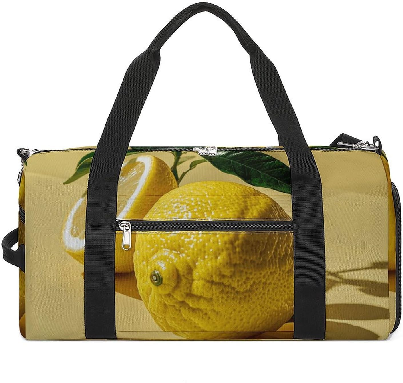 Gym Bag for Men Travel Duffle Bag Yellow Lemon Tote Bag Weekender Duffel Bag Weekender Bag for Sports