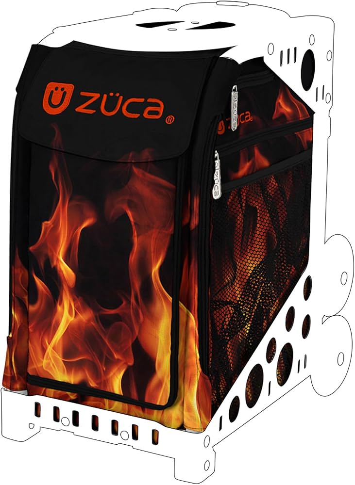 züca キャリーカート 炎デザイン Amazon.co.jp: (ズカ) Zuca 炎柄 キャリーバッグ＆フレーム (ブラック
