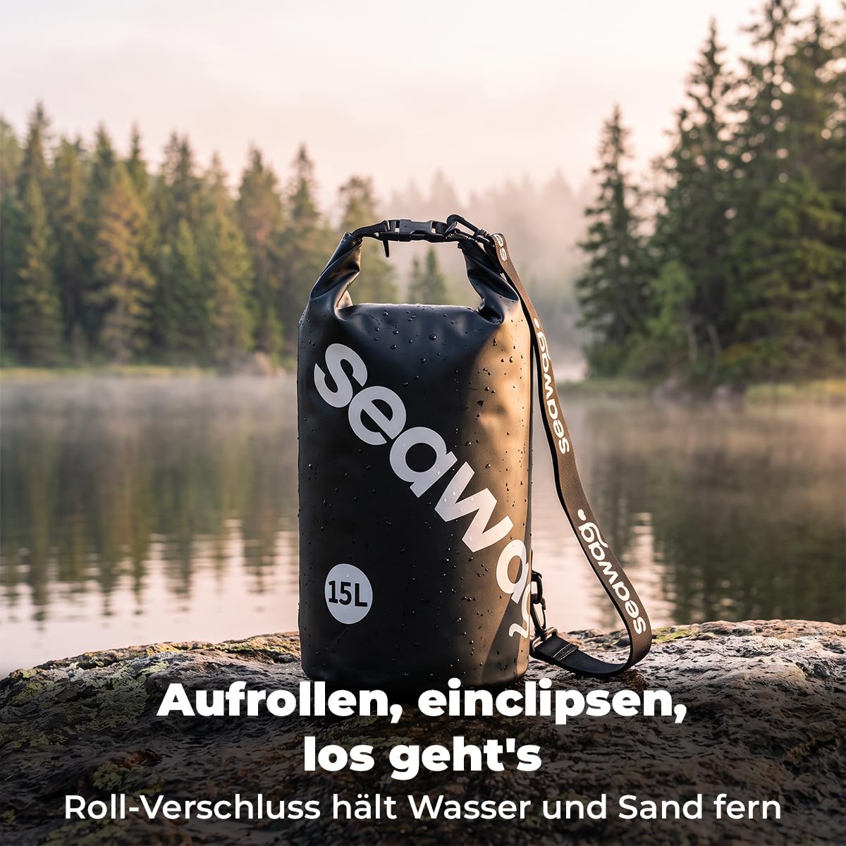 SEAWAG Solo Traveler Kit - wasserdichte Handyhülle Bundle (IPX8 bis zu 25 m) mit schwimmendem Griff, Armschlaufe & Fahrradhalterung - Universal Dry Bag für iPhone & Android - Strand-, Reise