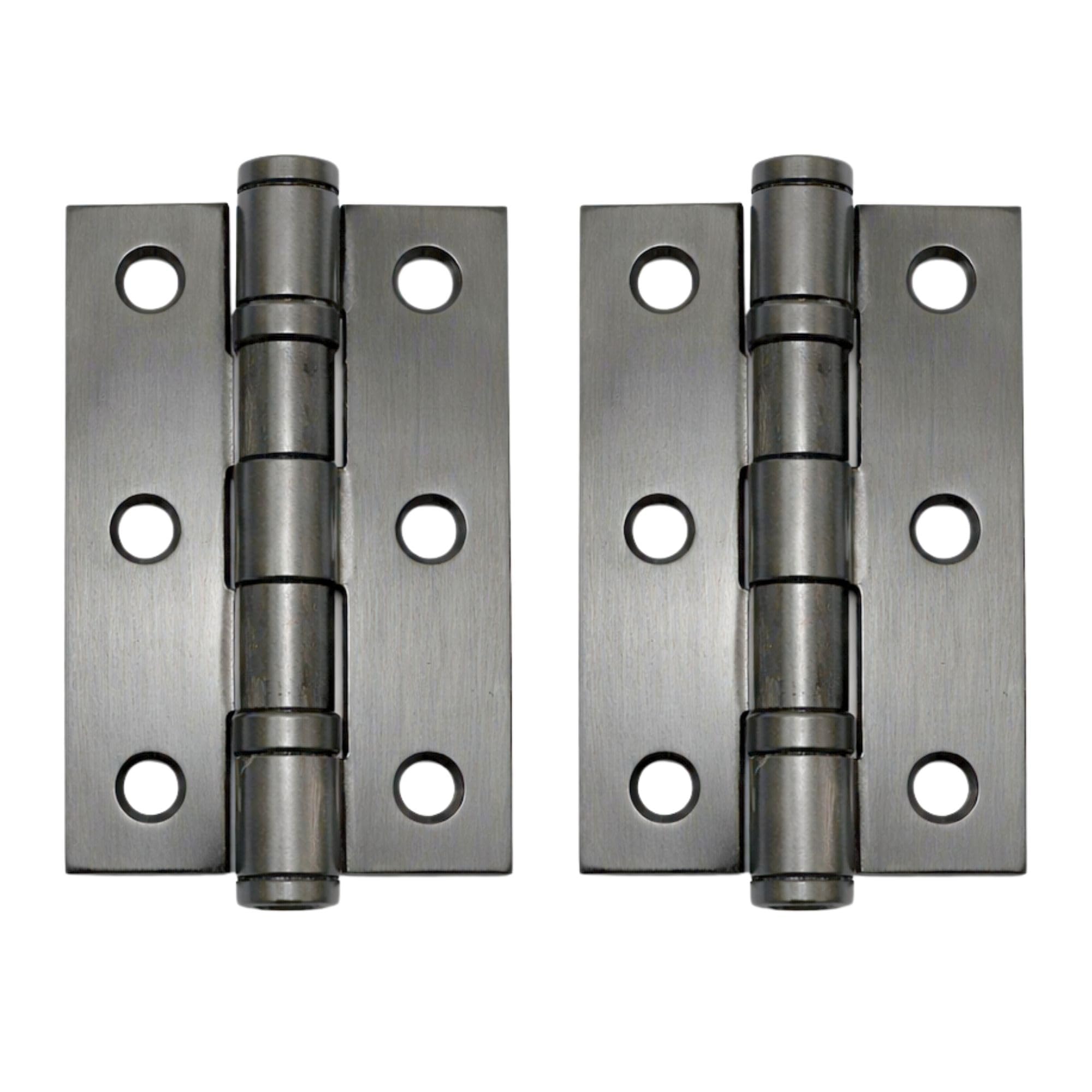 Uap Matt Satin Black 3 Inch Ball Bearing Butt Door Hinges For Internal Doors 75Mm X 50Mm Mild Steel Square Corner Internal 2 Pack