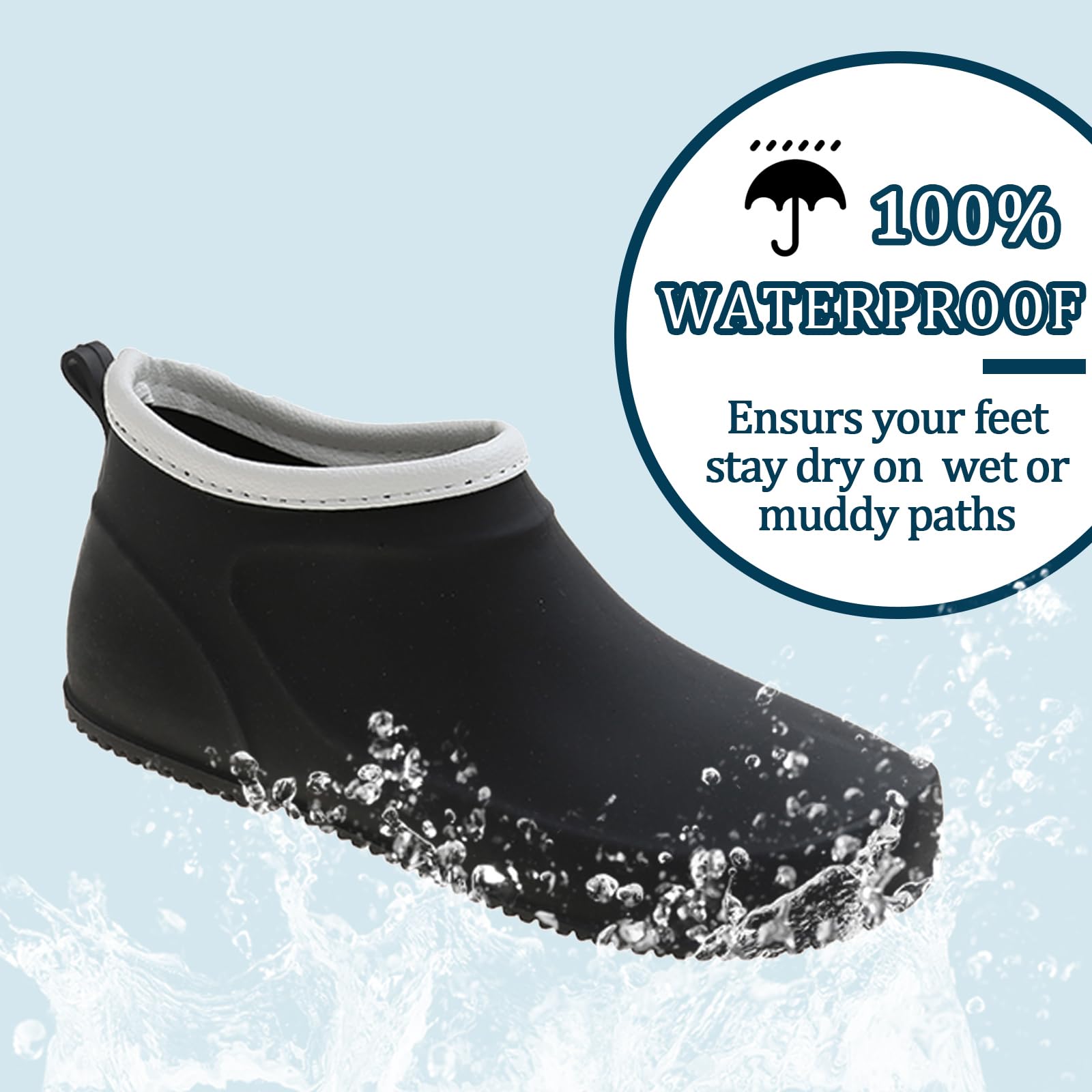 Stivali da Pioggia Donna Impermeabili Stivali Scarpe da Pioggia Scarpe da Giardinaggio Antiscivolo Scarpe