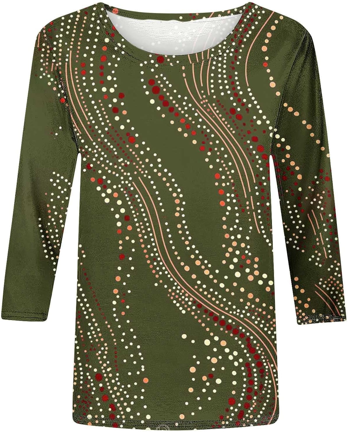 Women's Floral Boho Summer Tops 3/4 Length Sleeve Shirts Fashion Blouses Tunics Beach Vacation Clothes
