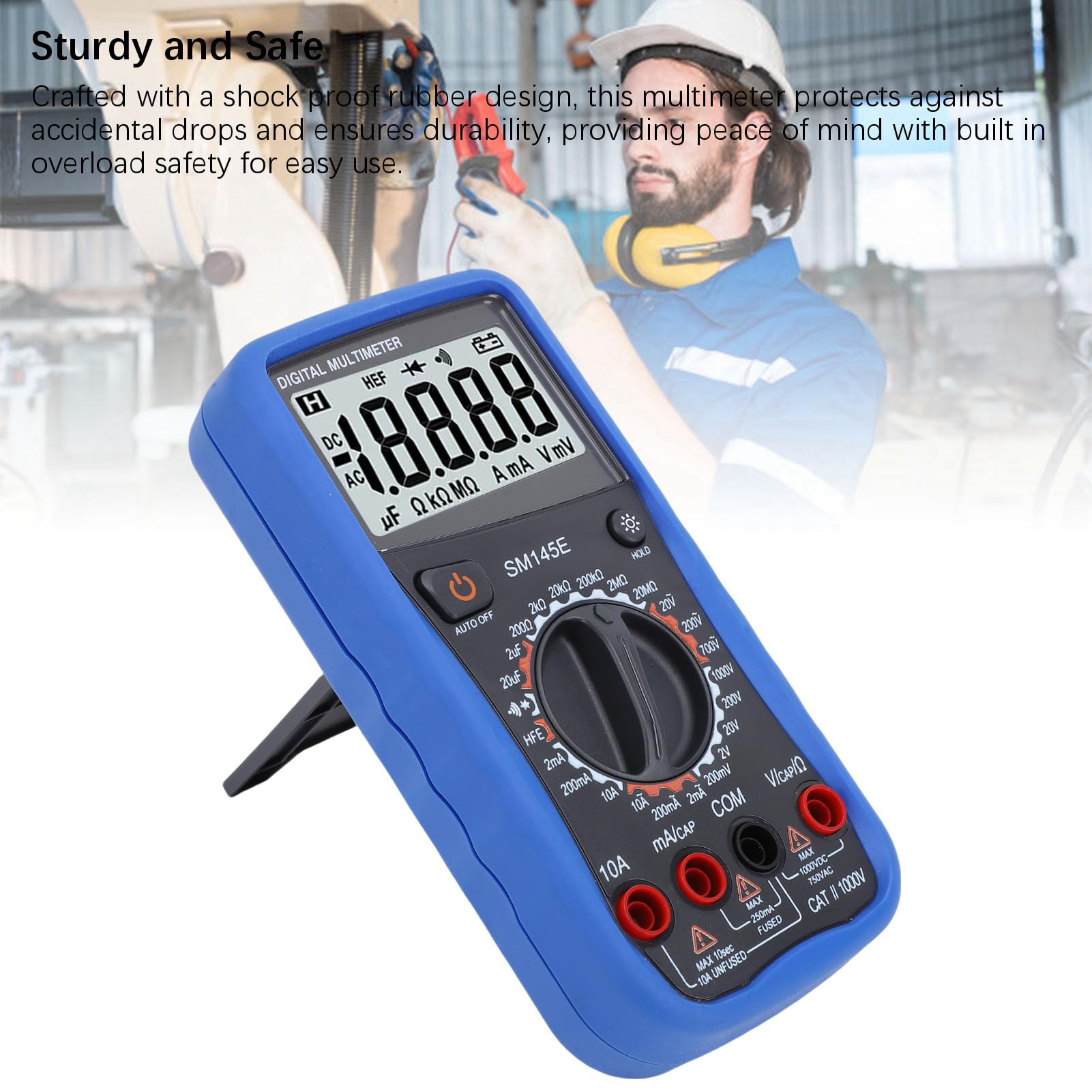 Multimetr cyfrowy z wyświetlaczem LCD, 45 cyfr, 5 razy/s, do testów elektrycznych
