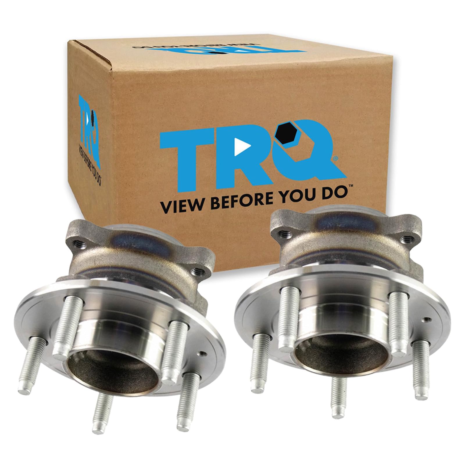 TRQ 2 Piece Rear Wheel Bearing &amp; Hub Assembly Set with ABS Sensor
