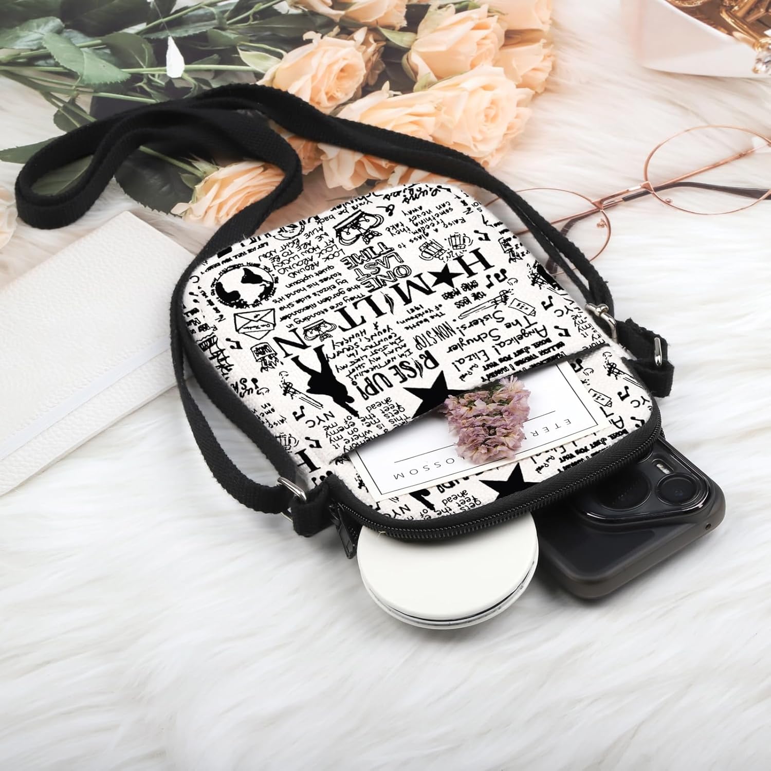 POFULL Musical Lover Crossbody Bag Musical Merchandise Theater Fans Gift - Image 2