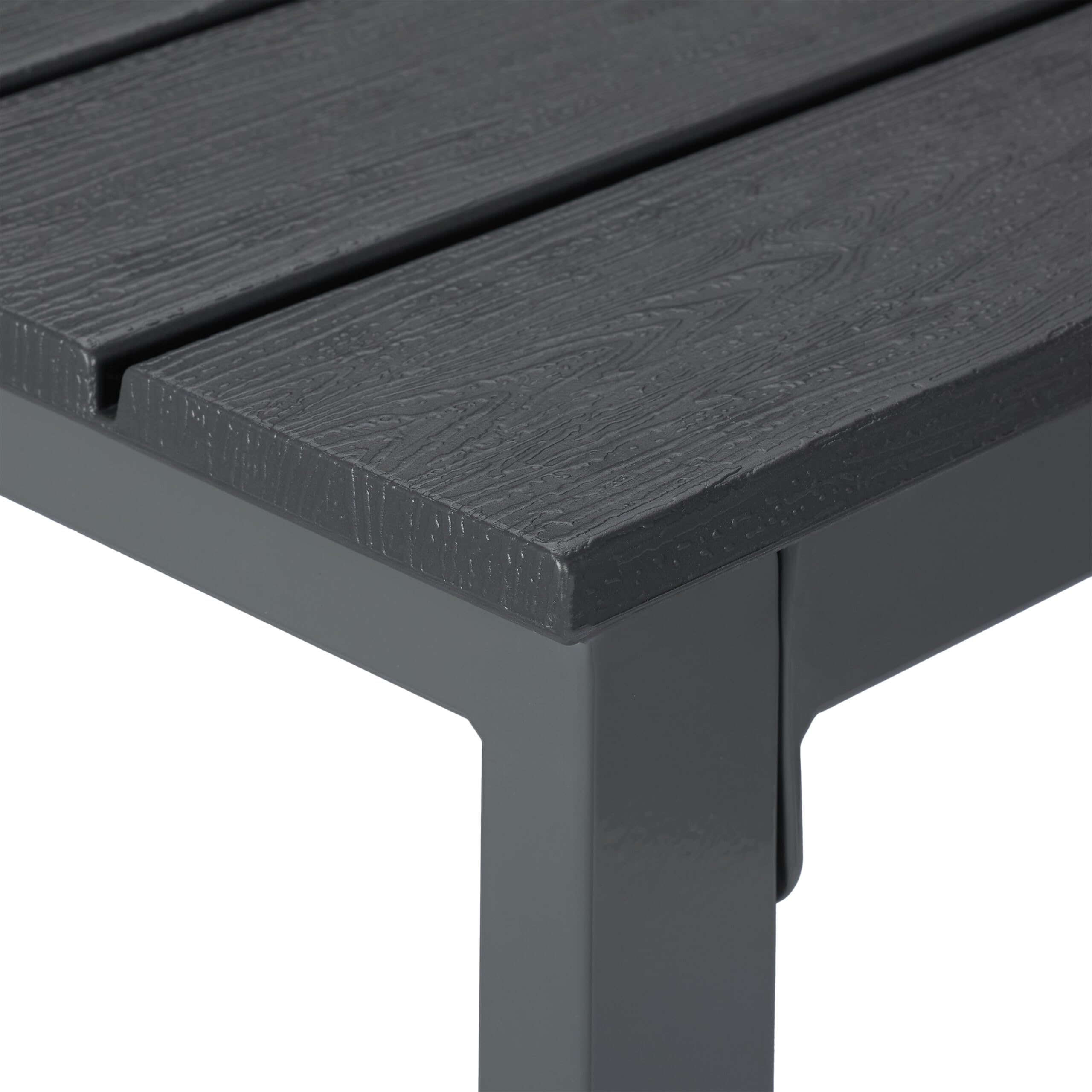 Relaxdays Table de Balcon, résistante aux intempéries, Jardin, HLP: 39 x 52 x 48 cm, Plastique & Acier, Grise