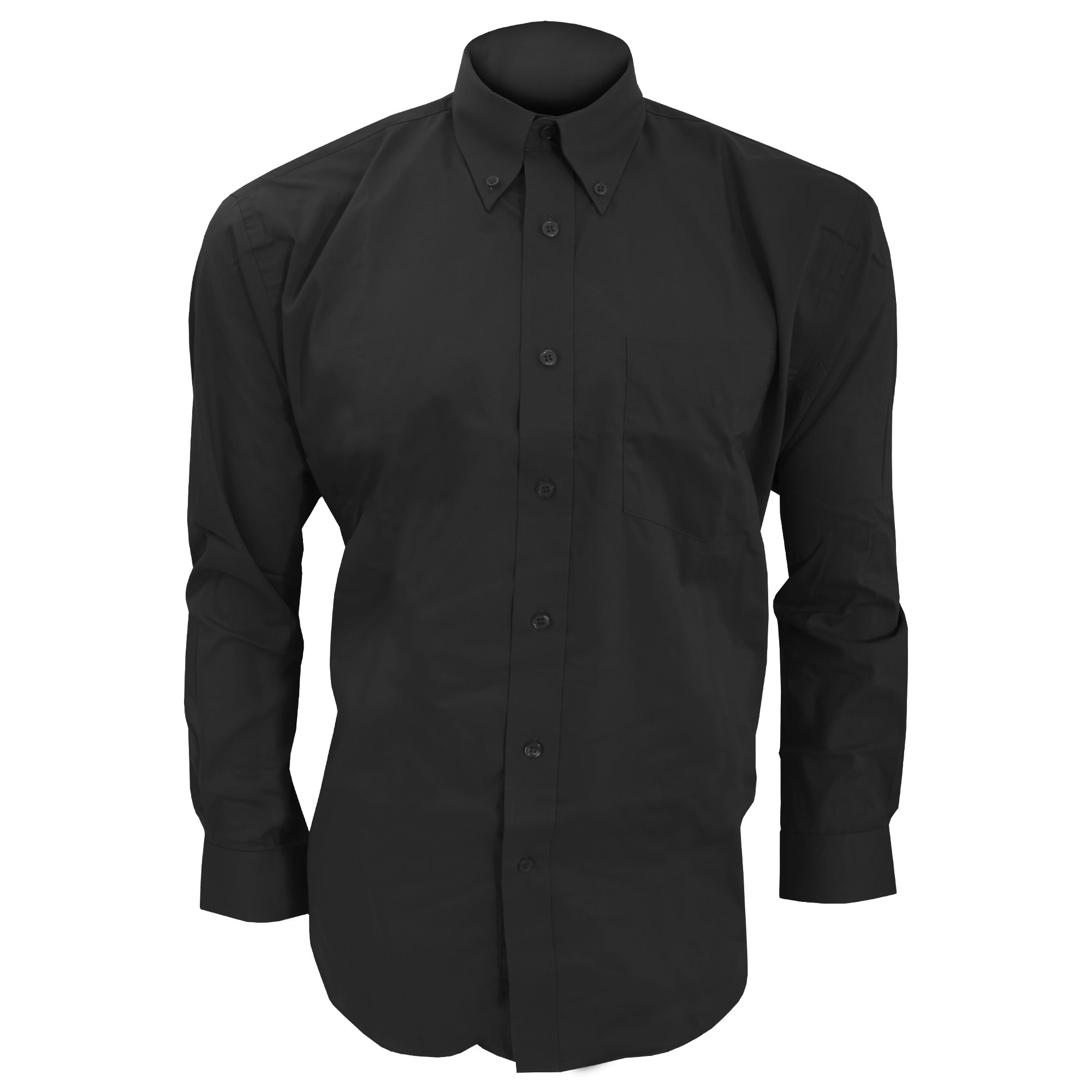 Kustom Kit Mens Oxford Shirt with Button Down Collar Black 17.5inch