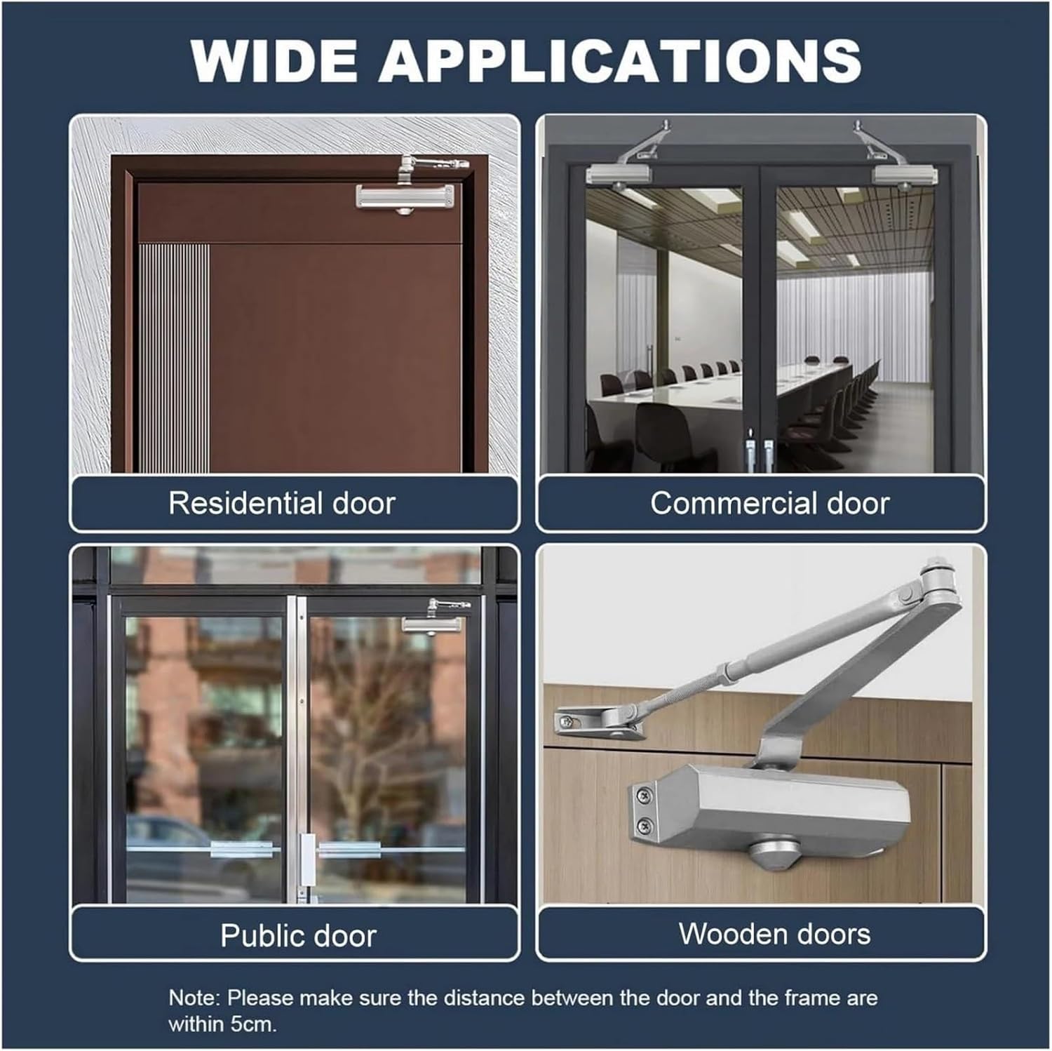 Hydraulic Buffer Automatic Door Closer - Super Smooth Closing for Improved Safety and Convenience for Homes and Offices(Small Automatic)