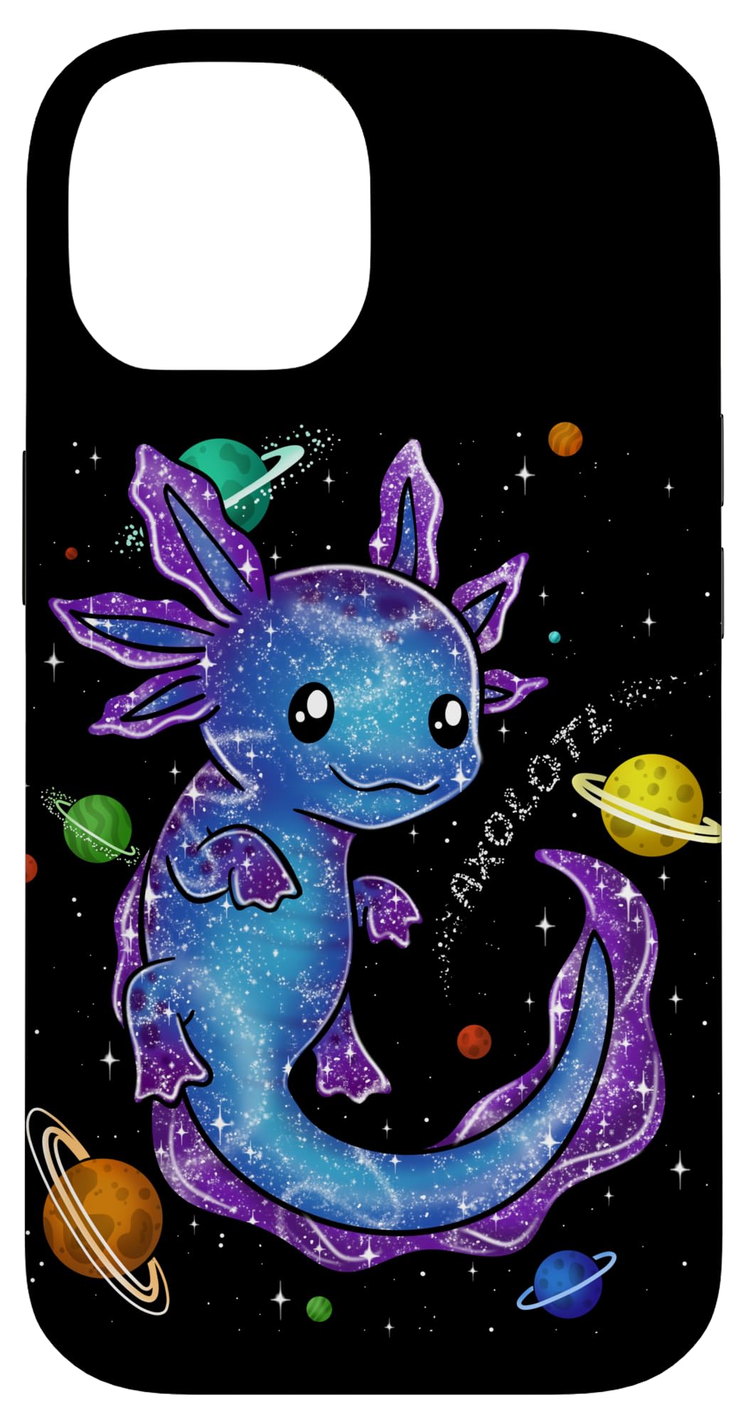 Galaxy Axolotl Funny Goth Space purple blue Japan Girl Woman Case for iPhone 14