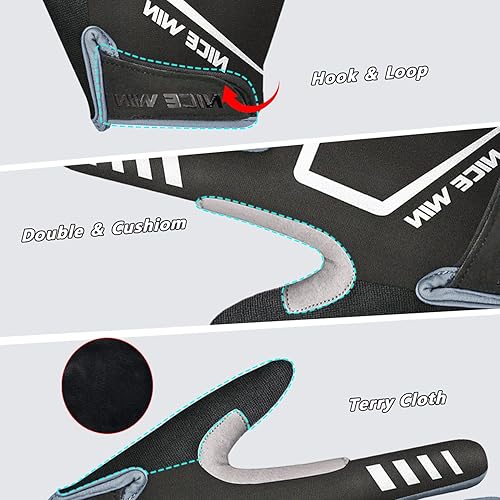 Miniatura 5 de NICEWIN Cycling Bike Gloves Men Women, Padded Anti-Slip Mountain Bike Gloves, Touch Screen Full Finger Road Bicycle Biking Gloves