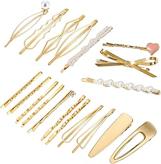 Ymaiss 19pcs Hair Clips Geometric Hair Pins Metal Hairpin Hair Styling Jewelry Hair Clamps Accessories Barrettes Gold Bobby Pins for Women Ladies Girls Teens Hair Accessories
