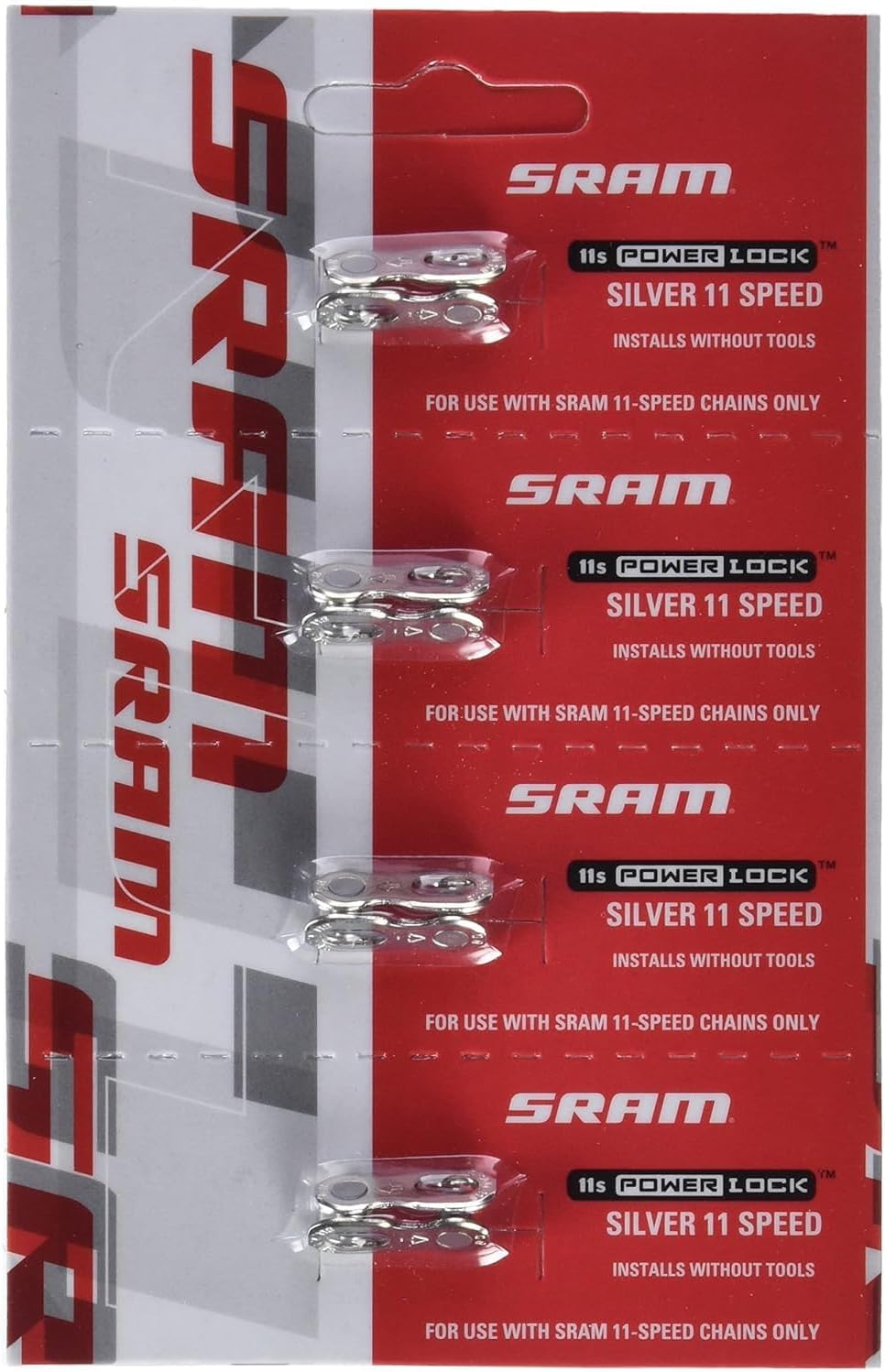 PowerLock 11-Speed Chain Connector - Silver, Card of 4, Quick Link, No-Tool Installation, Compatible with SRAM Chains and Eagle 12S