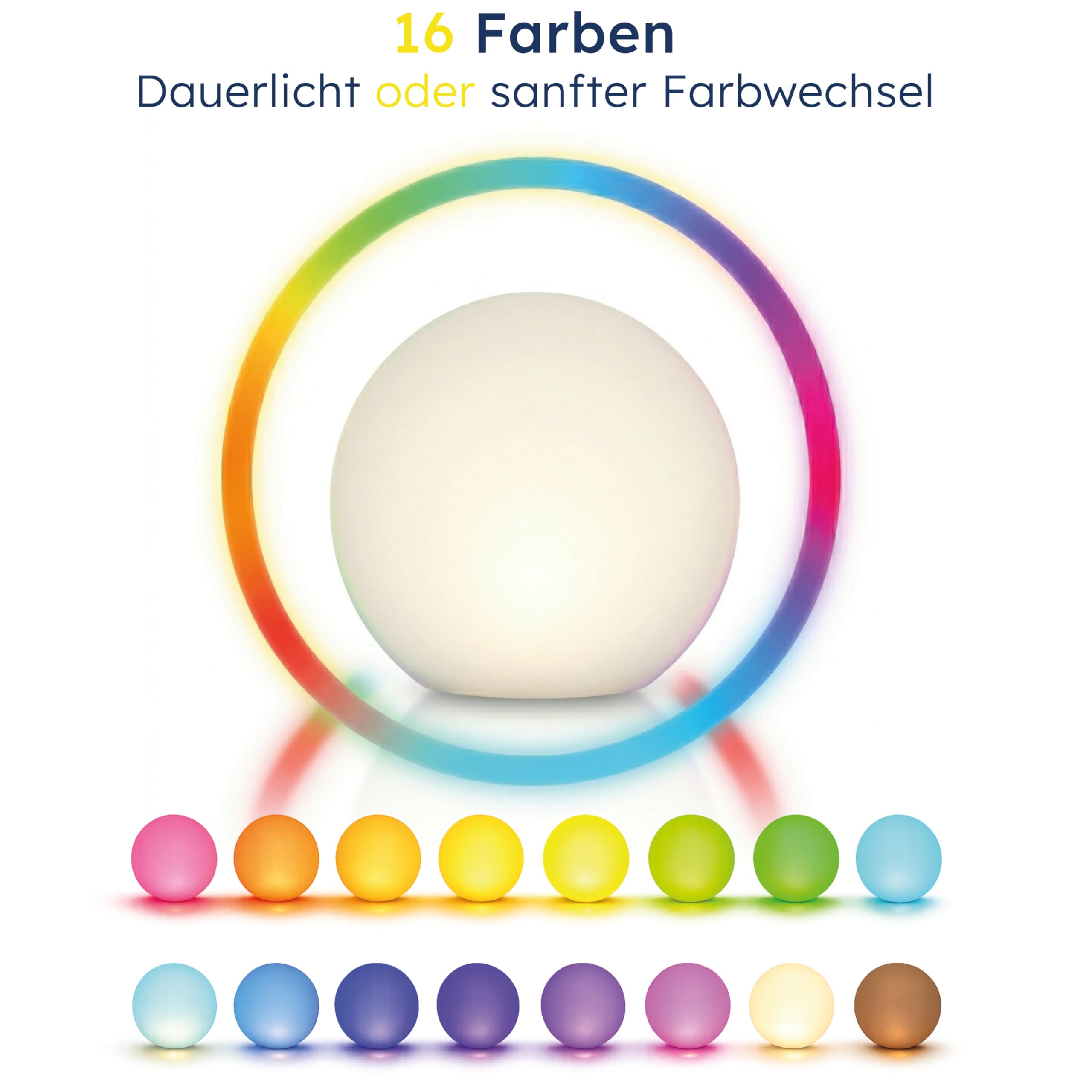 Esotec Siena 102890 Boule solaire d'extérieur Ø 20 cm avec télécommande 11 couleurs de lumière Charge USB IP44
