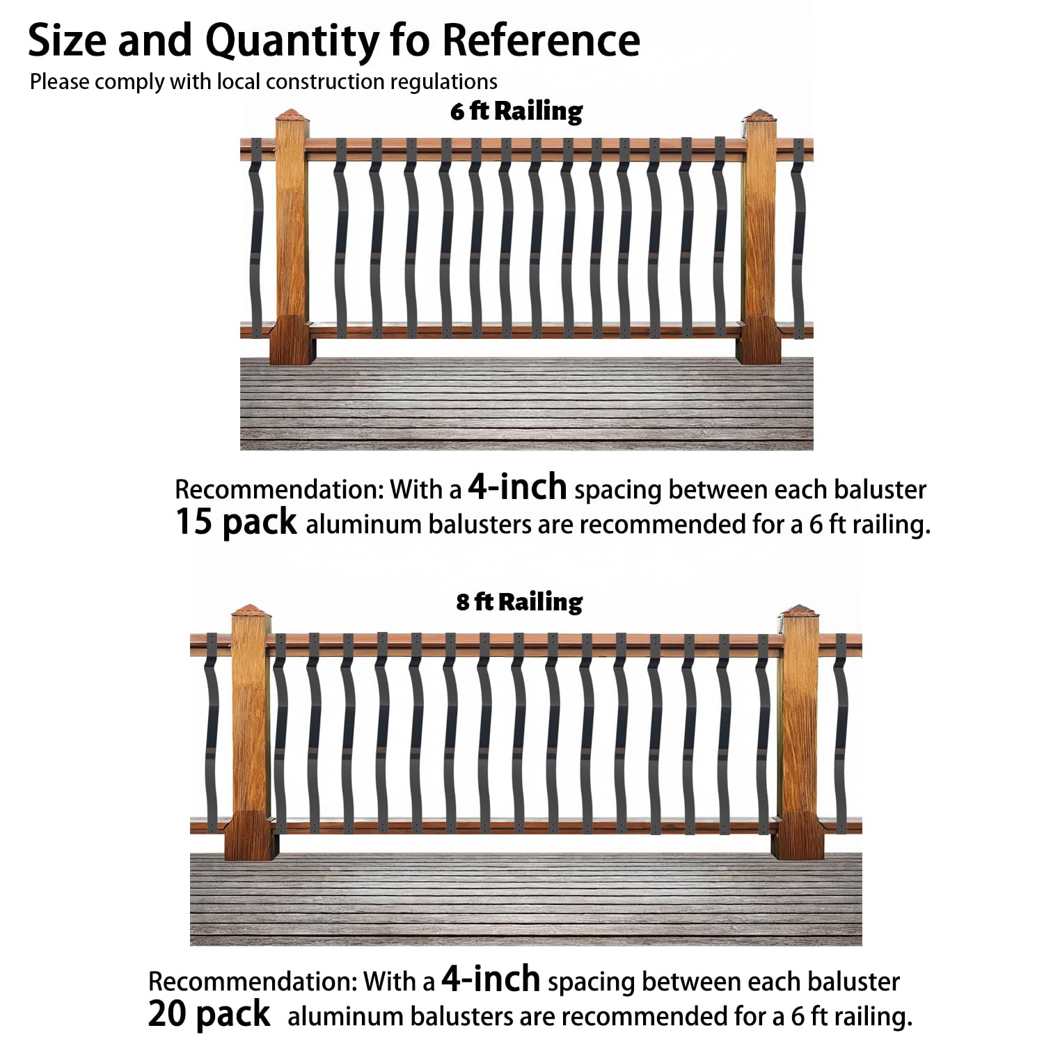 Deck Balusters 29-1/2 Inches Heavy Duty Iron Deck Balusters With Screws 26 Pack Metal Deck