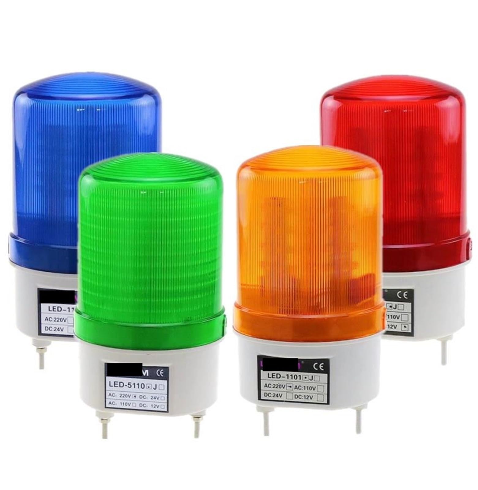1 sztuka obrotowa lampa LED stroboskopowa lampa alarmowa światło syrena żółta niebieska czerwona zielona LED światło ostrzegawcze brak 12 V 24 V 110 V (Blue 220 V)