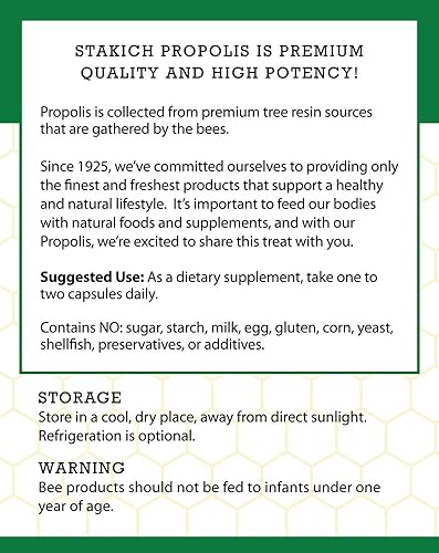 Miniatura 3 de Stakich Cápsulas de 500 mg (cápsulas de propóleo 500 mg (500 unidades)