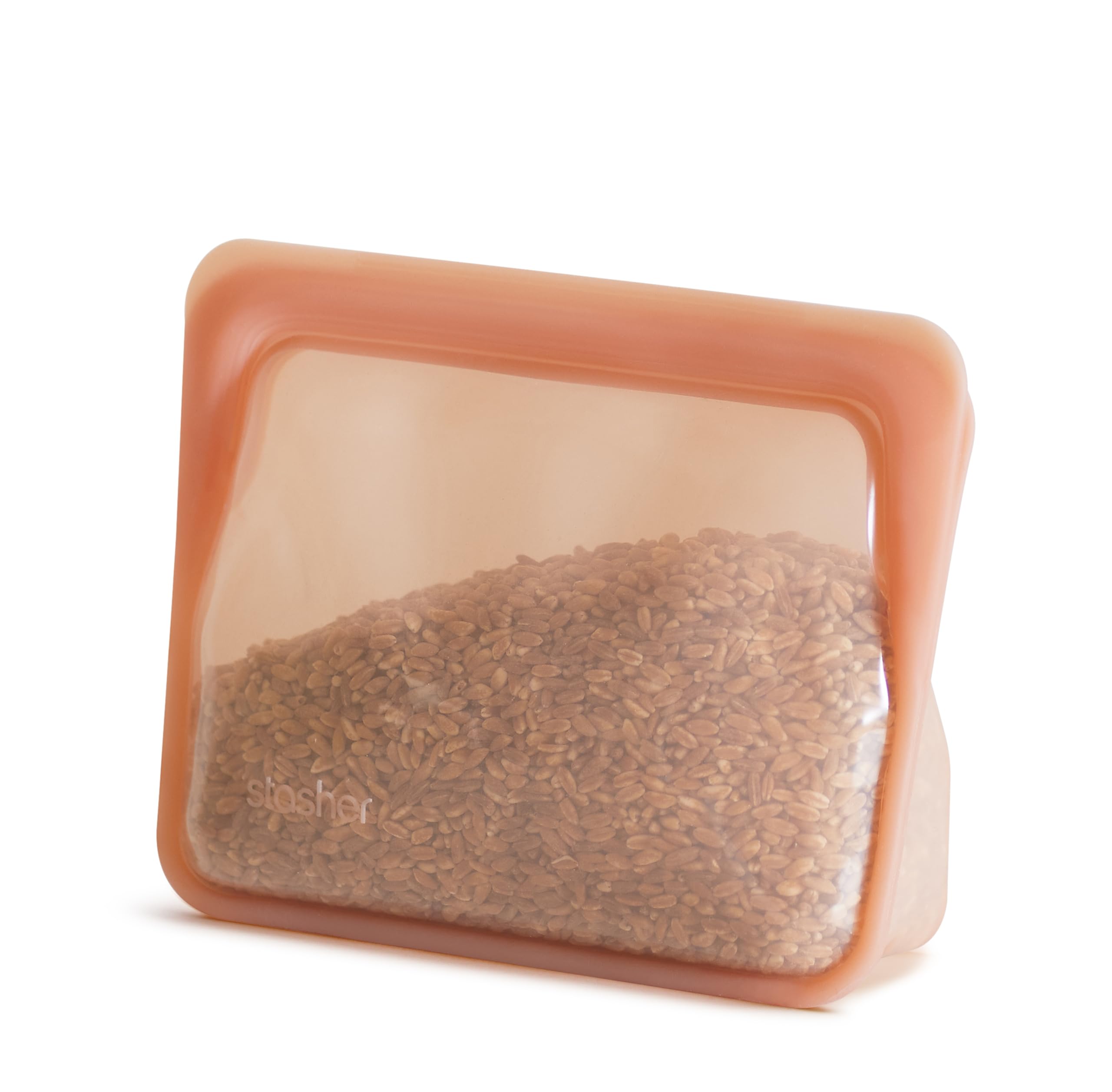 Stasher Premium Reusable Silicone Stand-Up Mini Bag, Coral, 28 oz
