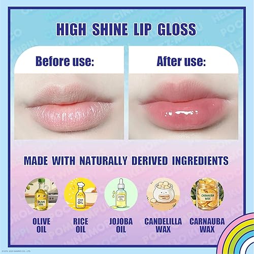 Miniatura 5 de Townley Girl Hello Kitty and Friends - Brillo de labios de 7 piezas a base de plantas, recuerdos de fiesta para niñas, juego de labios para niñas,