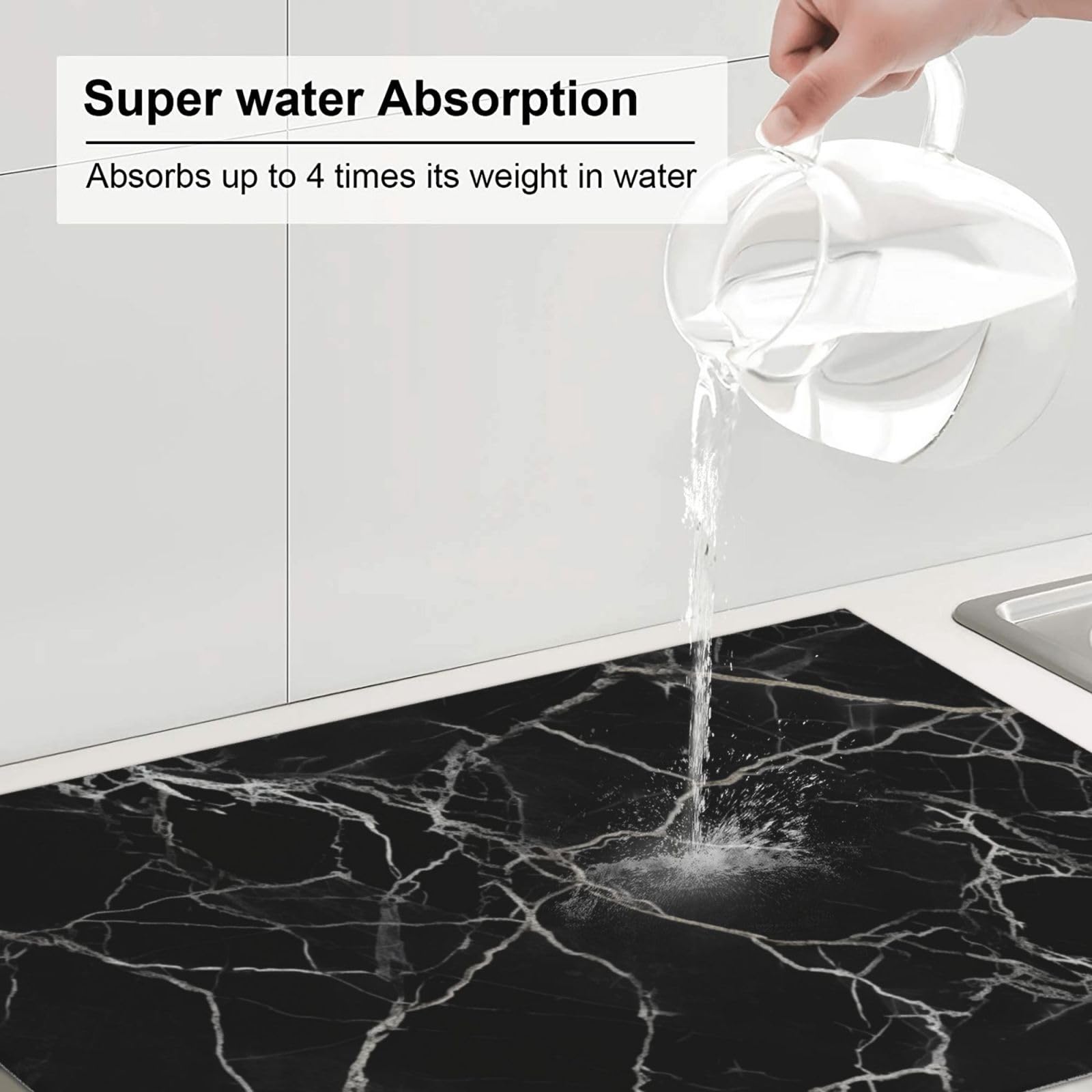 Siliconen Schotel Droogmat Voor Aanrecht, Groot  12 Inch X 16 Inch Mintgroen Eco Vriendelijke Food Grade Siliconen Droogmat Gemakkelijk Schoon Te Maken He