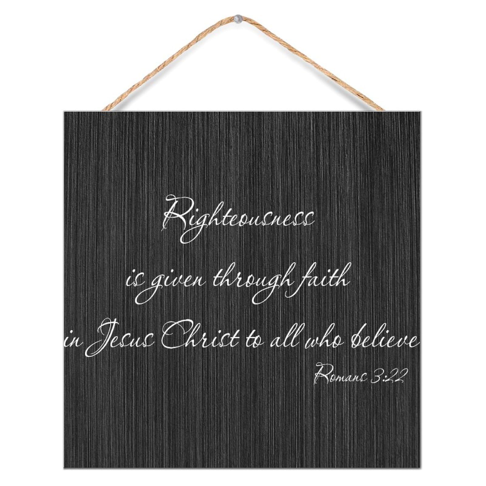 Placa de madera con versículo de fe en Jesucristo para regalar paz espiritual en el hogar