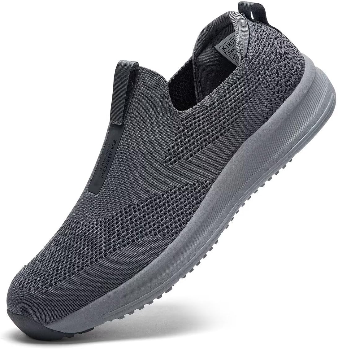 WrezatroMen's Running Shoes Casual Slip on Walking Tennis Gym Sneakers Lightweight Breathable Mesh Workout Sports Soft Sole