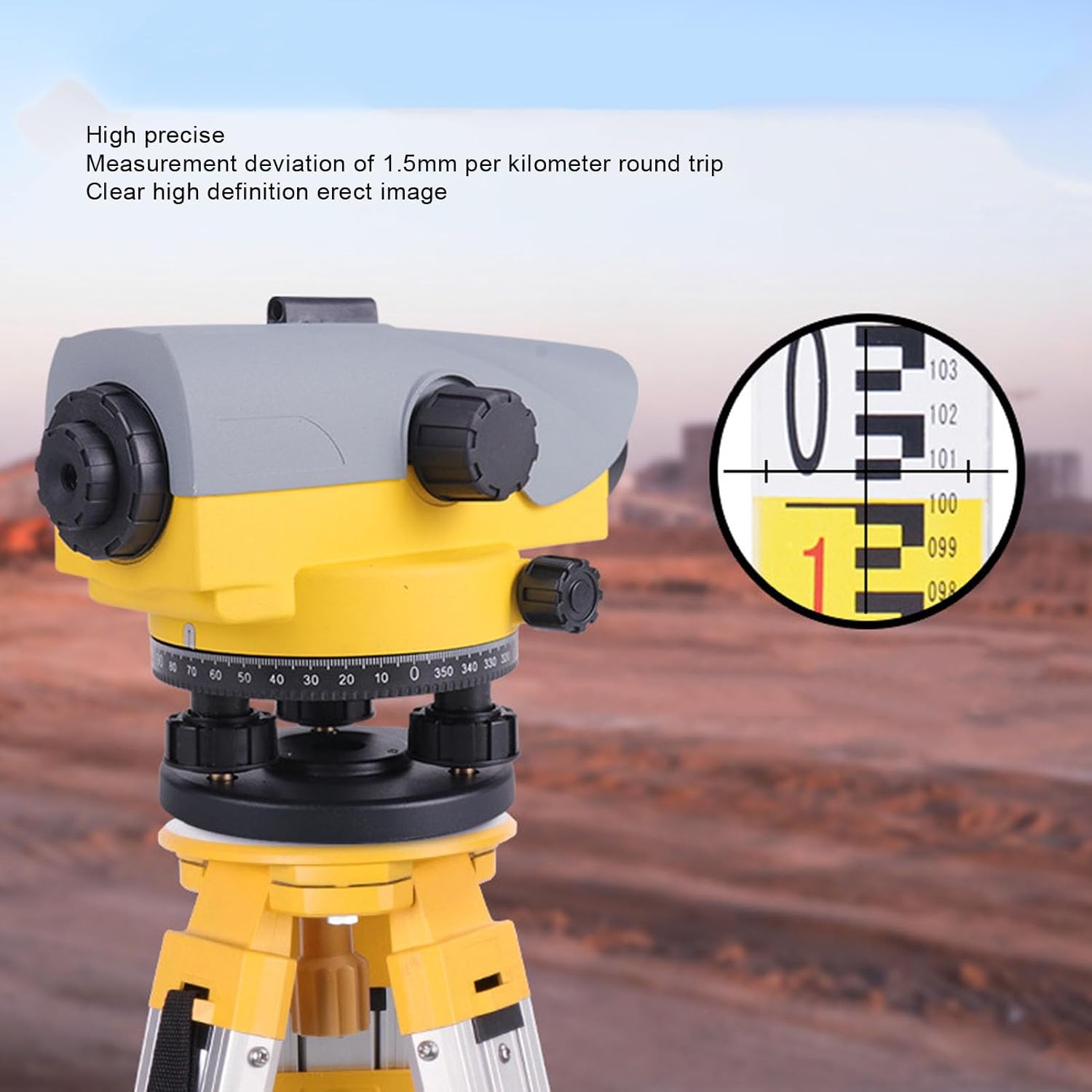 Eujgoov 32X Automatic Optical Level Kit Surveying Instrument with Self Leveling High Measurement for Construction Road Surveying