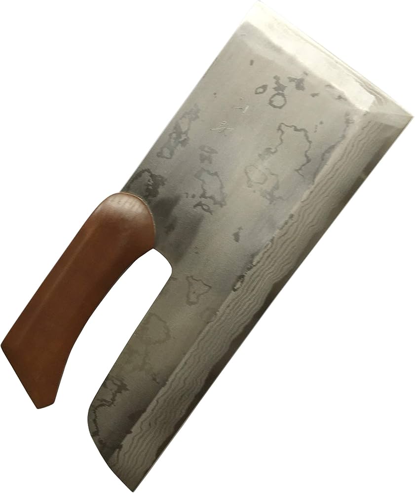 Amazon｜越前打刃物 青ニ鋼ダマスカス鋼本鍛造330mmそば切り庖丁檜曲柄