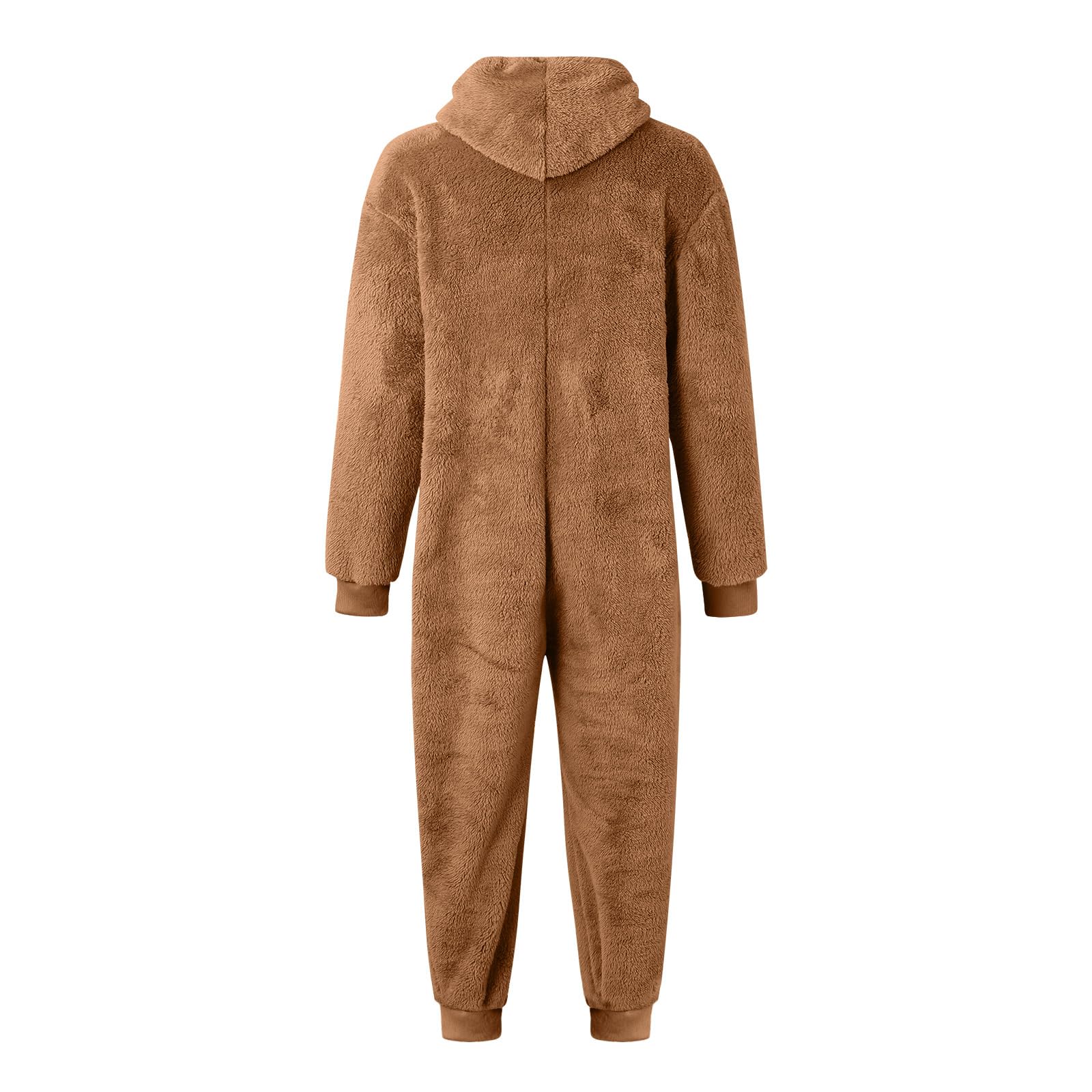 Mono de Invierno cálido para Hombre, Monocolor, de Felpa, Pijama Mullido, de Forro Polar, Pijama de una Pieza, Suave, Largo, con Capucha Cómodo y versátil