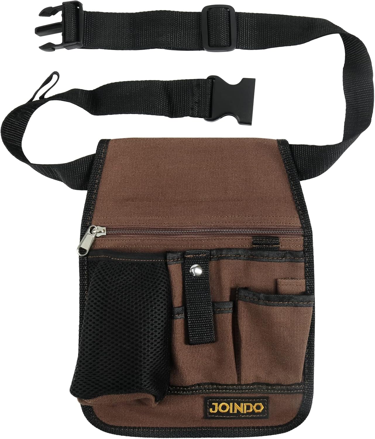 Garden Tool Pouch, Garden Tool Belt, Lightweight Tool Pouch with Pockets and Zipper, Utility Belt Canvas Tool Bag with Adjustable Waist Belt, Waist Tool Bag Apron for Women Men