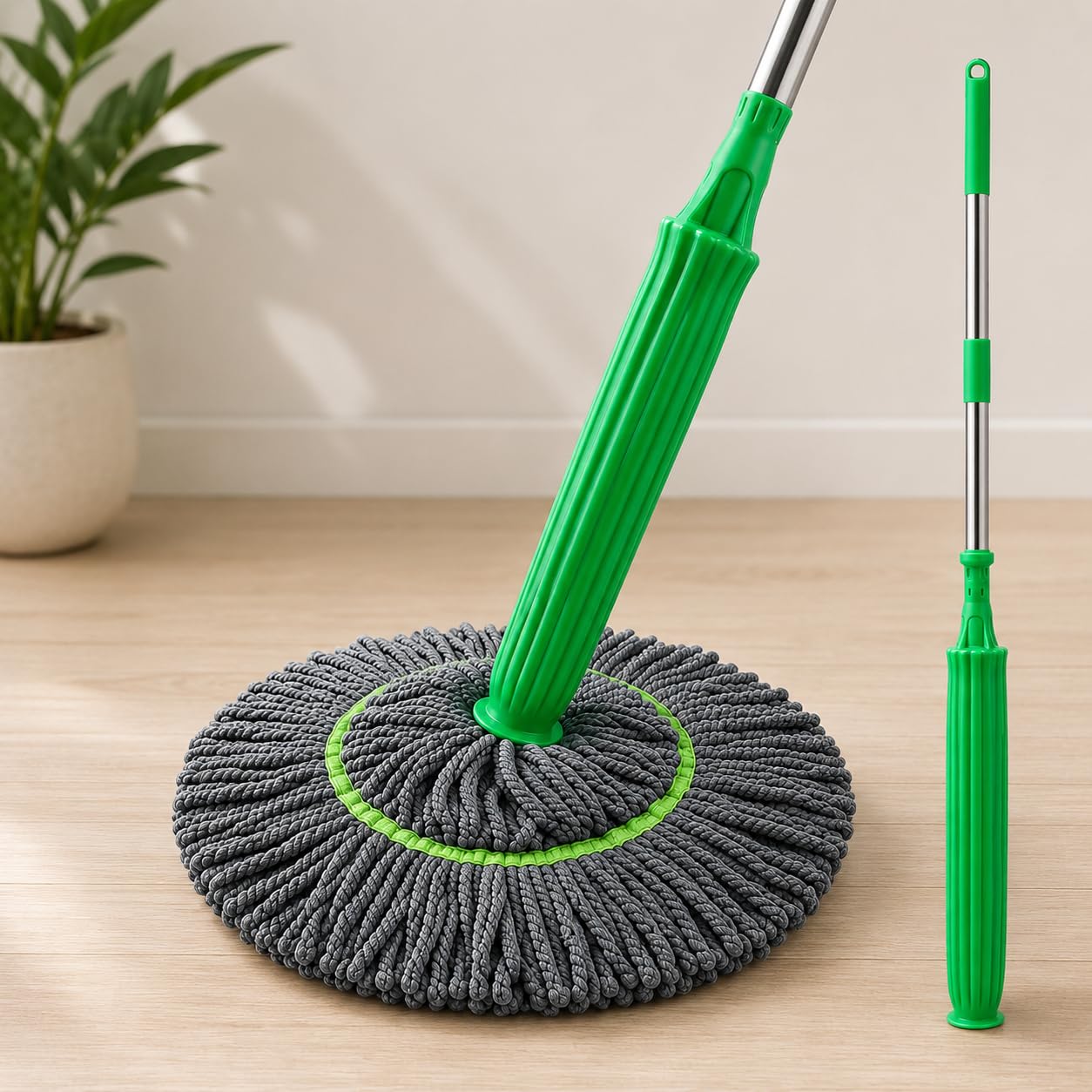 QONETIC Microfiber Twist Mop for Floor Cleaning - Squeeze Stick, Durable, Easy to Use Cleaner, Effective Poocha for Hardwood, Tile, and Laminate for Floor Easy to Use (Twist mop - 0368)-image-27