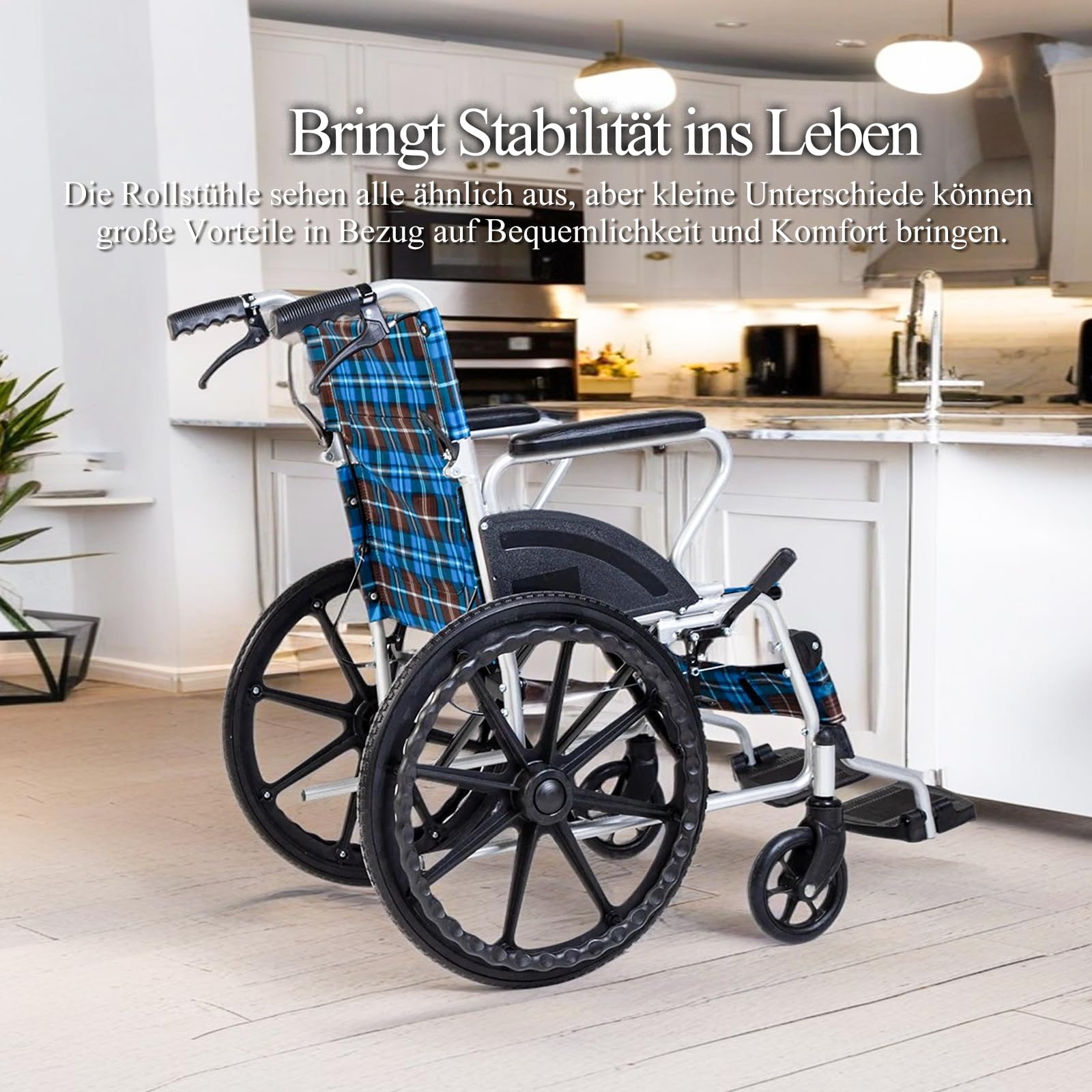 Care Parents Rollstuhl, selbstfahrend, leicht und faltbar, 9,7 kg,Aluminium,Sitzbreite:42cm,pannensichere Reifen,Rückenlehne,für Senioren und Behinderte, bis 100 kg(CP-L33)