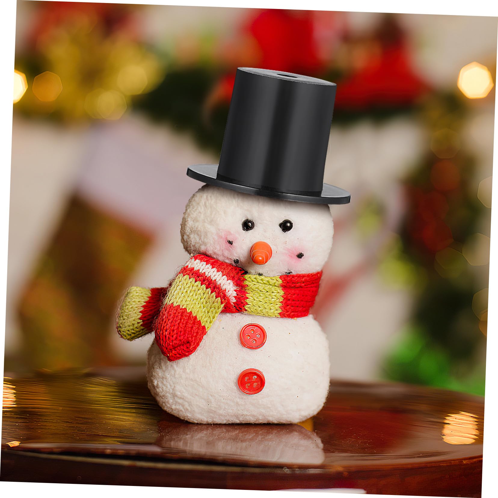 50 Piezas de Mini Sombreros de Copa Negro para Muñecas, Accesorio de Bricolaje Tacto Cómodo y Diseño Adorable para Ambientación de Fiestas Navideñas
