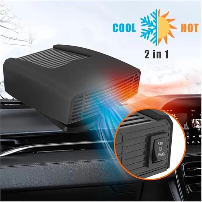 Calefactor Eléctrico Portátil 12V 150W con Ventilador y Rotación 360° miniatura 4