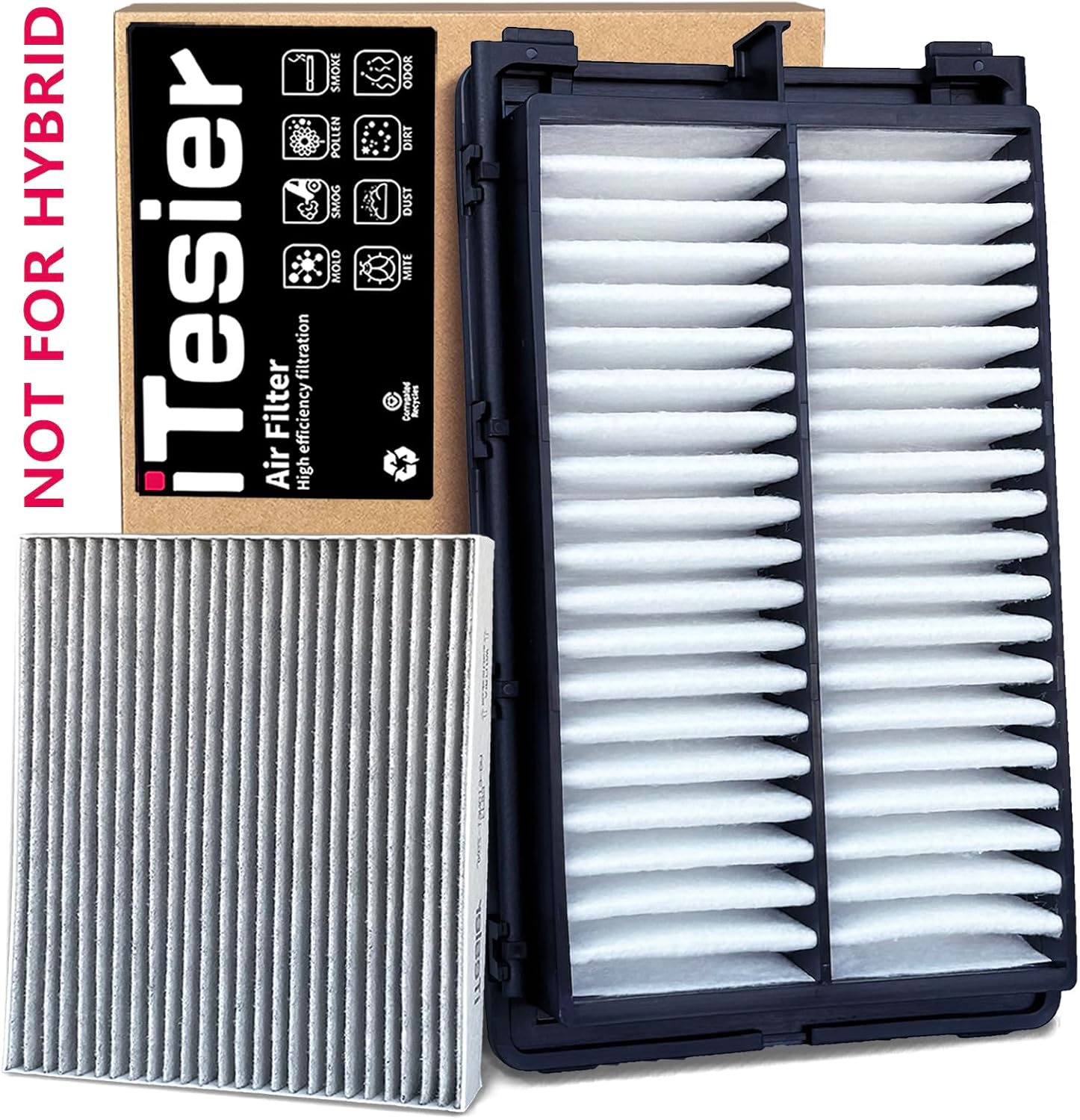 Engine Cabin Air Filter Kit for Tucson/Santa Cruz(2022-2025),Sportage(2023-2025),Sorento/Santa Fe(2021-2025),Sonata (2020-2025),NOT FOR HYBRID