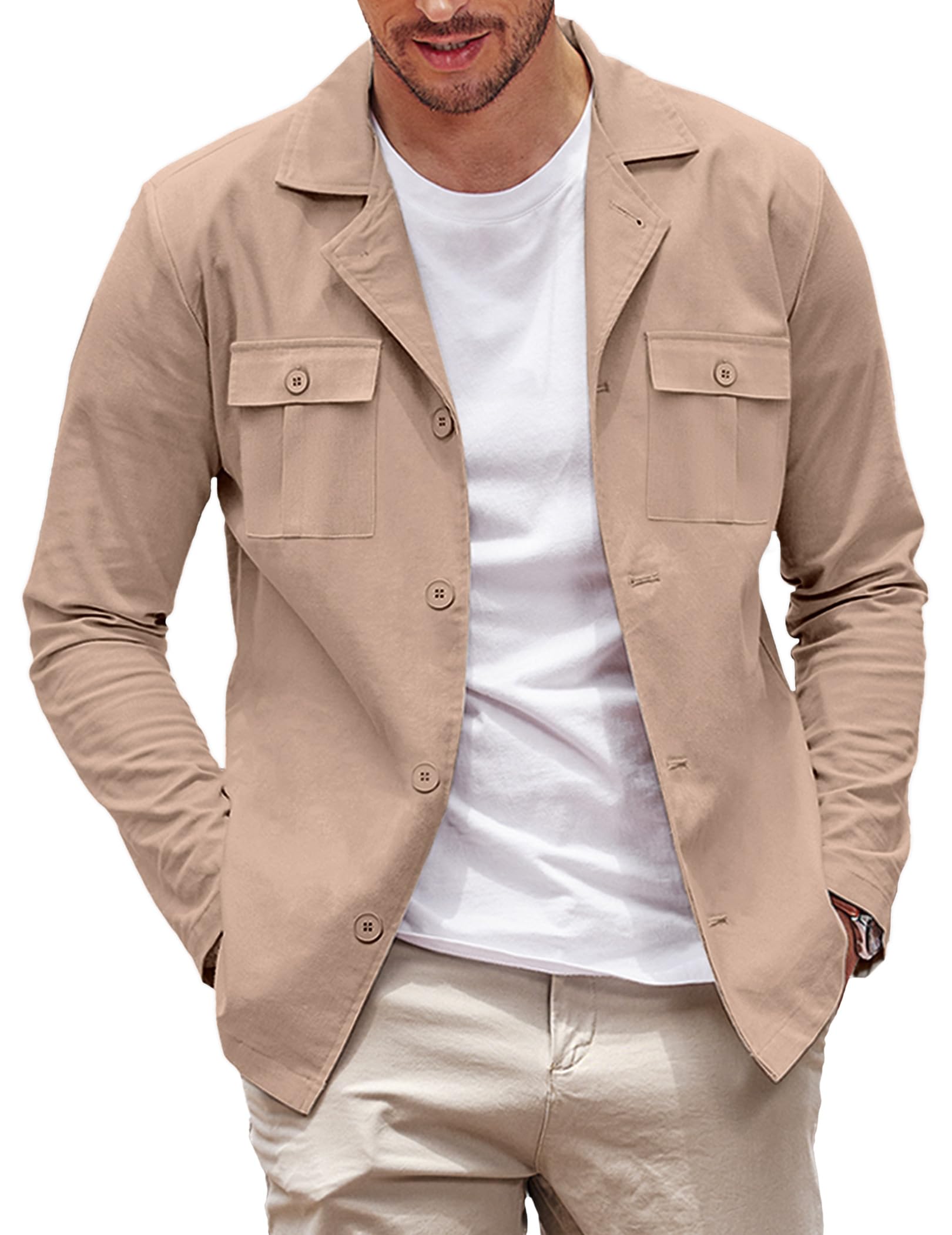 Best Jacket For European Travel COOFANDY Men's Casual Shirt Jacket