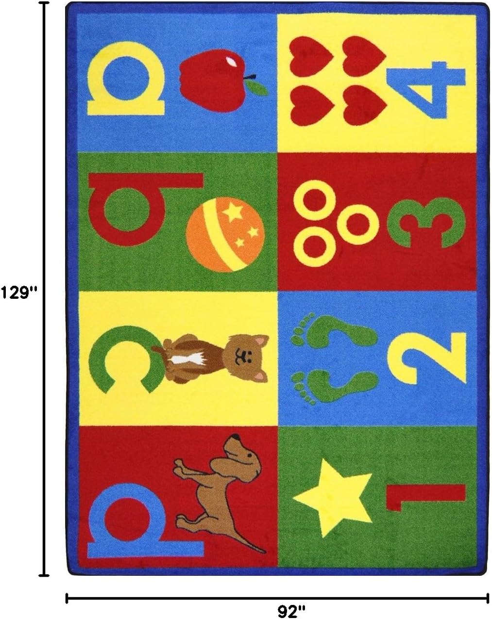 Joy Carpets Kid Essentials Infants & Toddlers Basics Rug, Bold, 7'8" x 10'9"