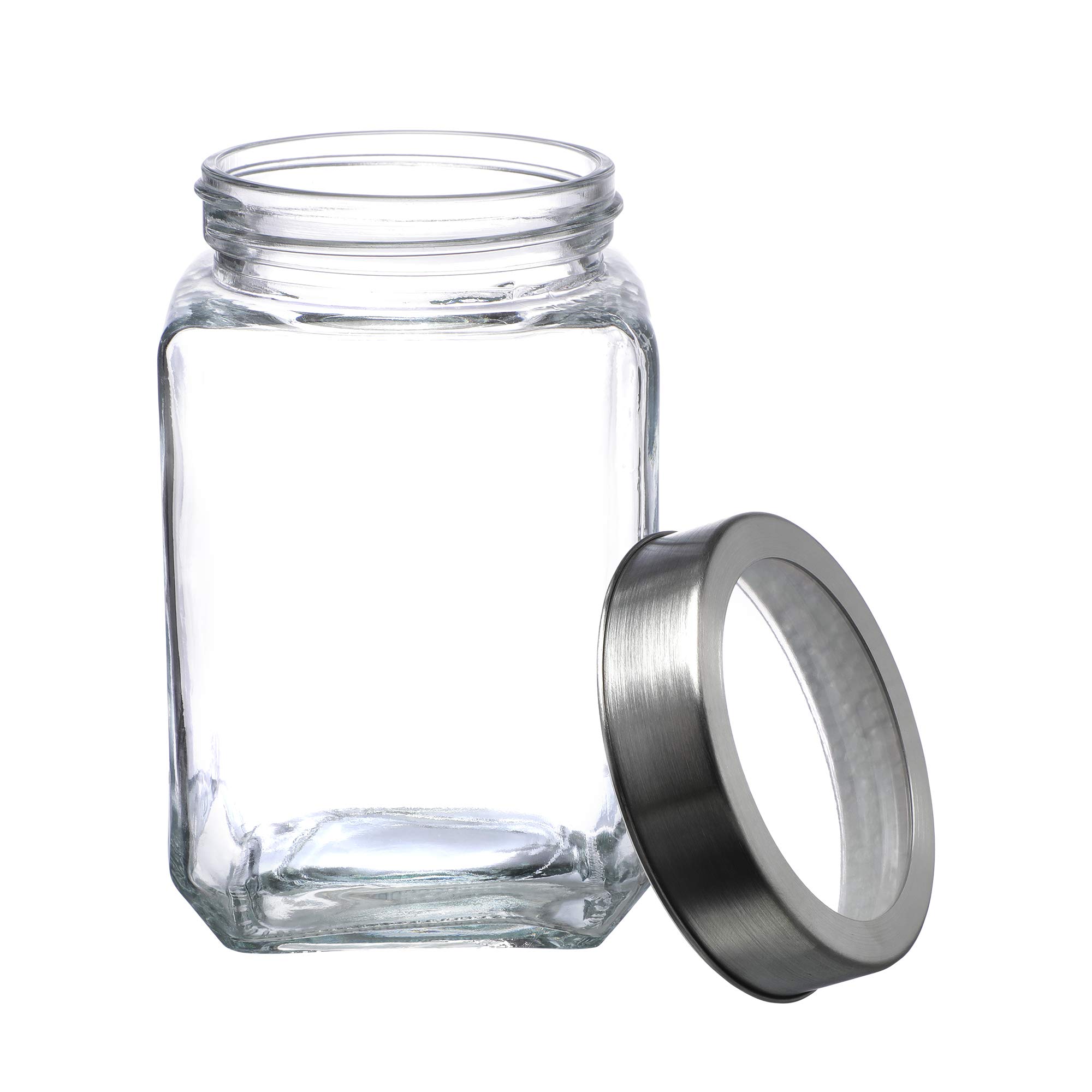 Transparent Glass Jars - Set of 2 - Cutting Edge Essentials -7 Transparent Glass Jars - Set of 2 - Cutting Edge Essentials -7