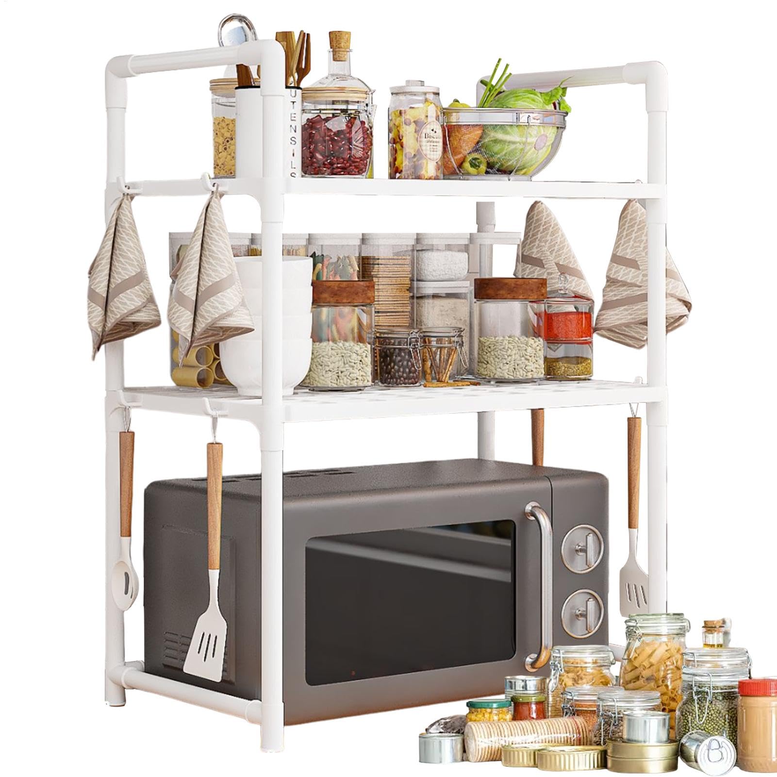 Support de comptoir pour micro-ondes – Étagère de cuisine pour four à micro-ondes | Étagère de comptoir de cuisine | Étagère de boulangerie pour cuisine | Support de rangement utilitaire