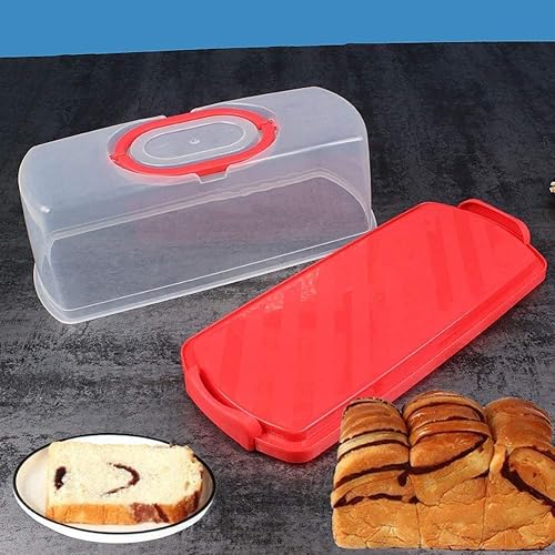 Miniatura 4 de Paquete de 2 recipientes rectangulares de plástico para almacenamiento de pasteles, panera para transportar y almacenar pan de plátano, pan de