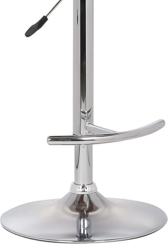 Vista 20 de Armen Living Taburete de bar ajustable giratorio de mariposa en piel sintética gris y acabado de madera de nogal