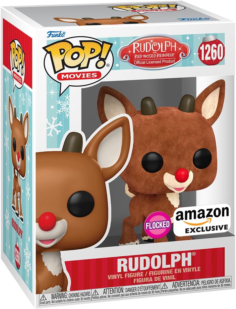 POP! Movies: Rudolph - Rudolph - Flocked - Rudolph the Red-Nosed Reindeer - Collectable Vinyl Figure - Gift Idea - Official Merchandise - for Kids & Adults - Movies Fans