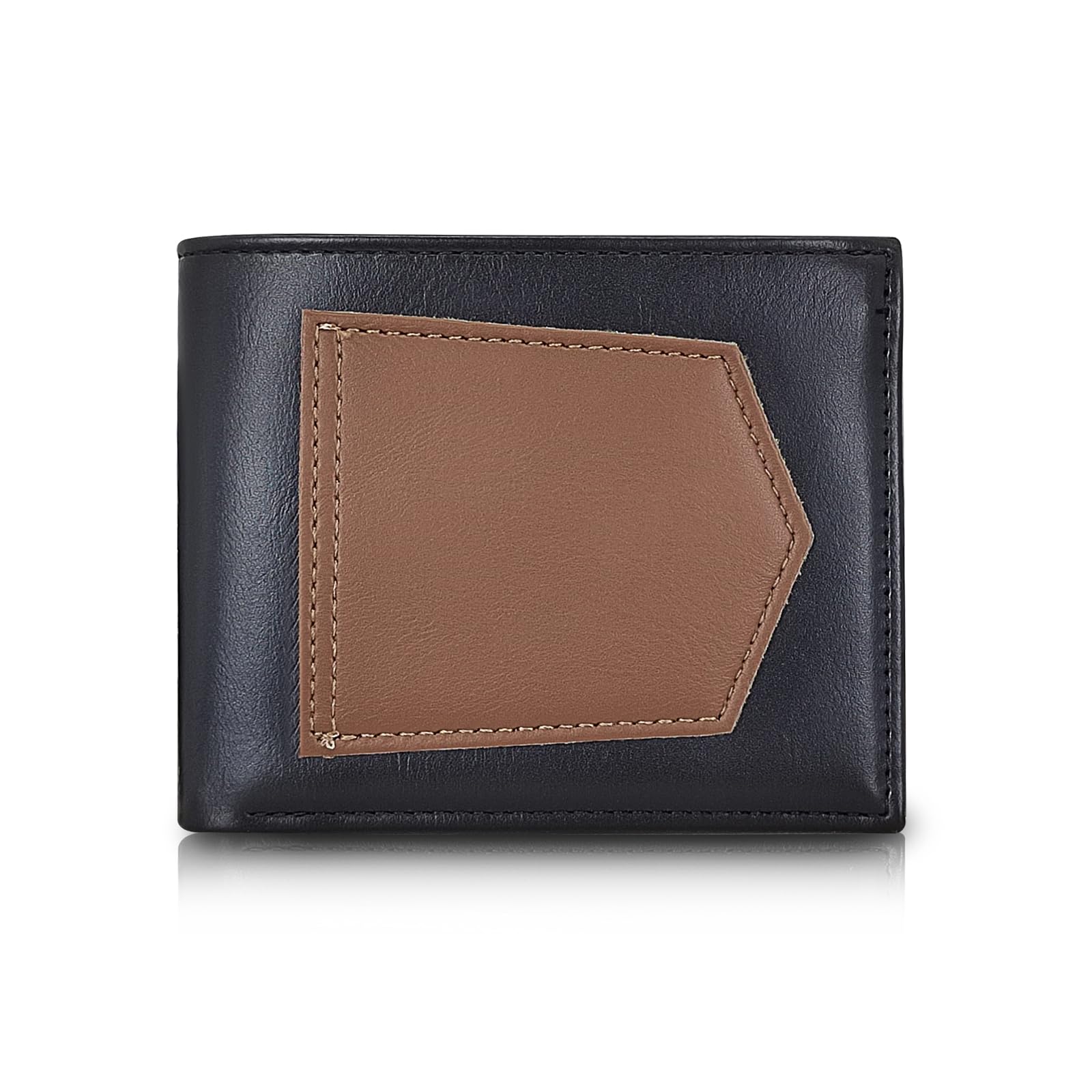 AdiStylinno Geldbörse Herren, PU Leder Slim Wallet mit Fronttasche, Minimalistisch Geldbeutel Männer Mode Portmonee Bifold Kreditkartenetui mit ID Fenster und 8 Card Slots (Schwarz)