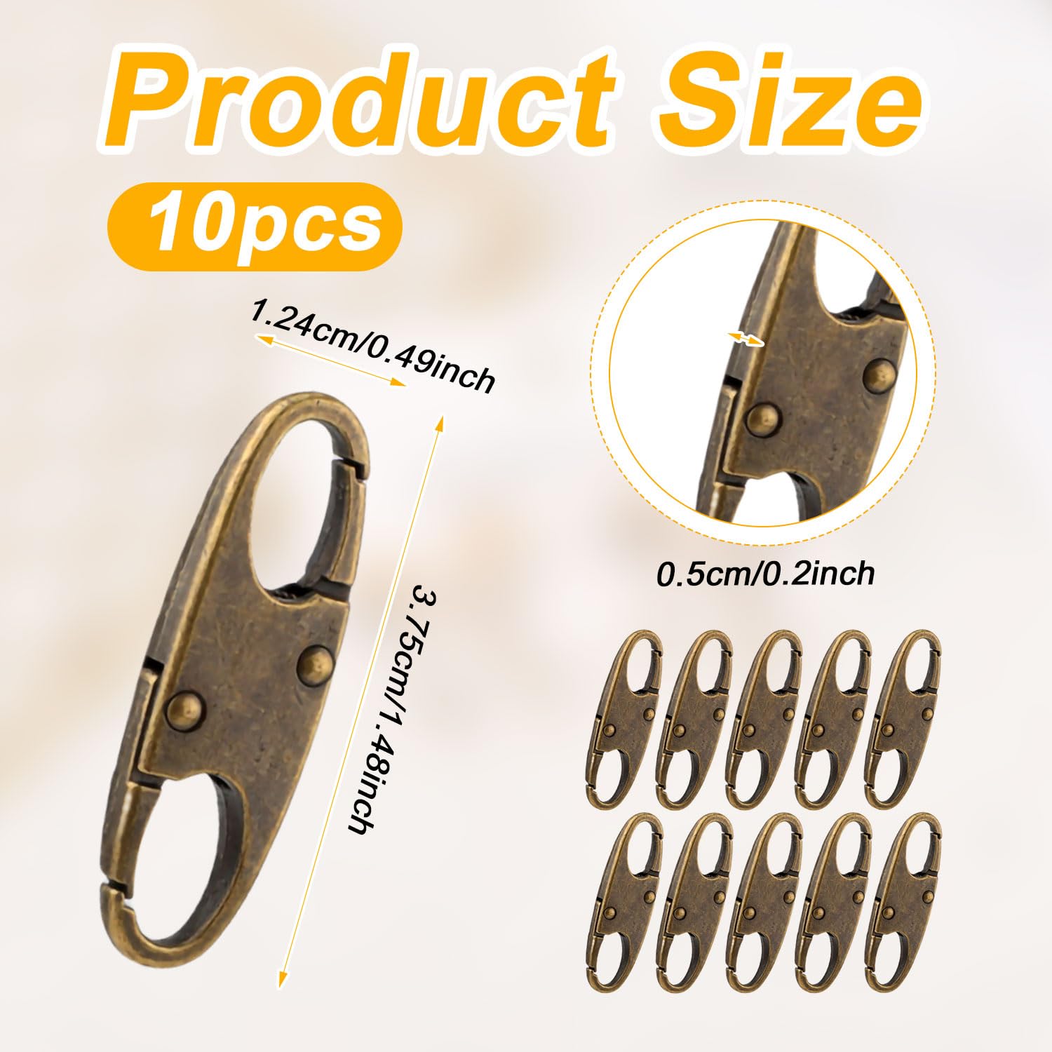 15 Clip Antifurto Con Moschettone - Chiusure A Cerniera Per Zaini, Valigie E Portachiavi - Foto 4