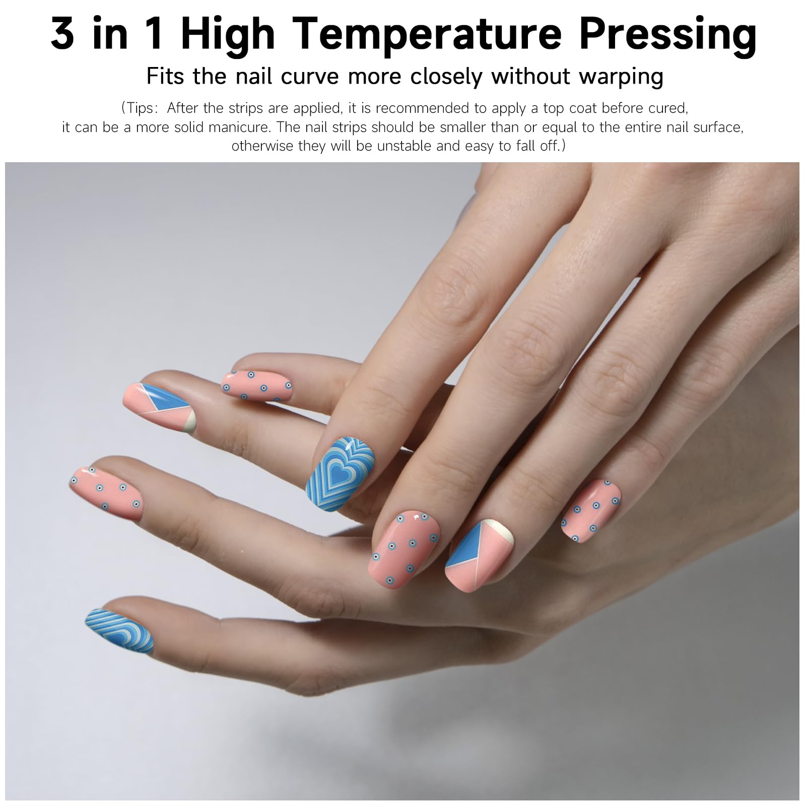 Semi Cured Gel Nail Strips, 28 Pcs UV Lamp Compatible, Long Lasting Salon Quality Gel Nail Wraps - Image 4
