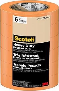 Scotch Heavy Duty Painter's Tape, 6 Rolls, 1.41 in x 60.1 yd, for Use On Vinyl, Carpet, Metal, & Plastic, Indoor & Outdoor...