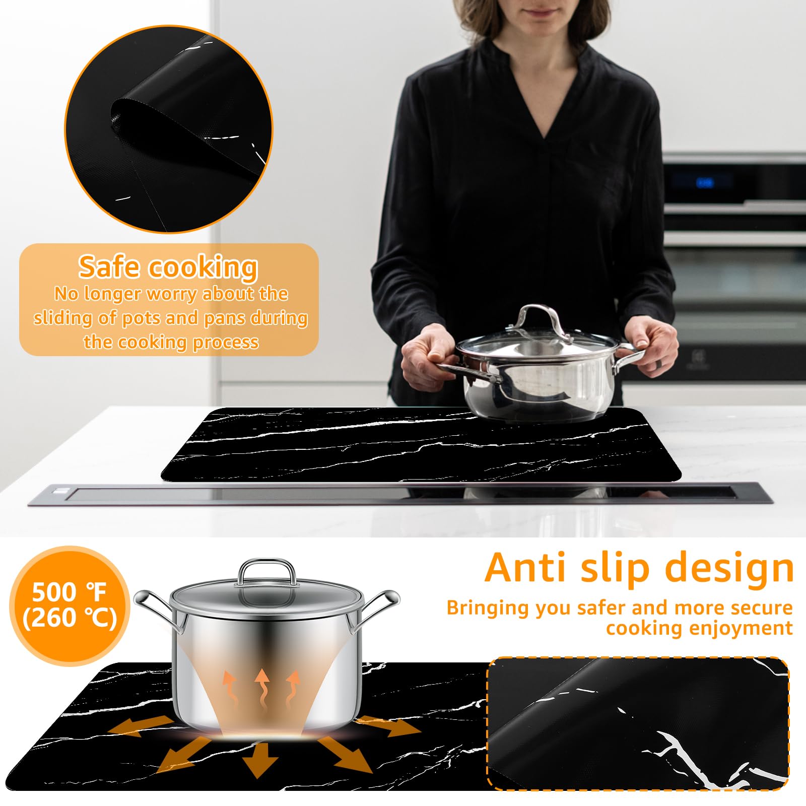 Gugxiom Siliconen inductiekookplaat, beschermingsmat, antislip