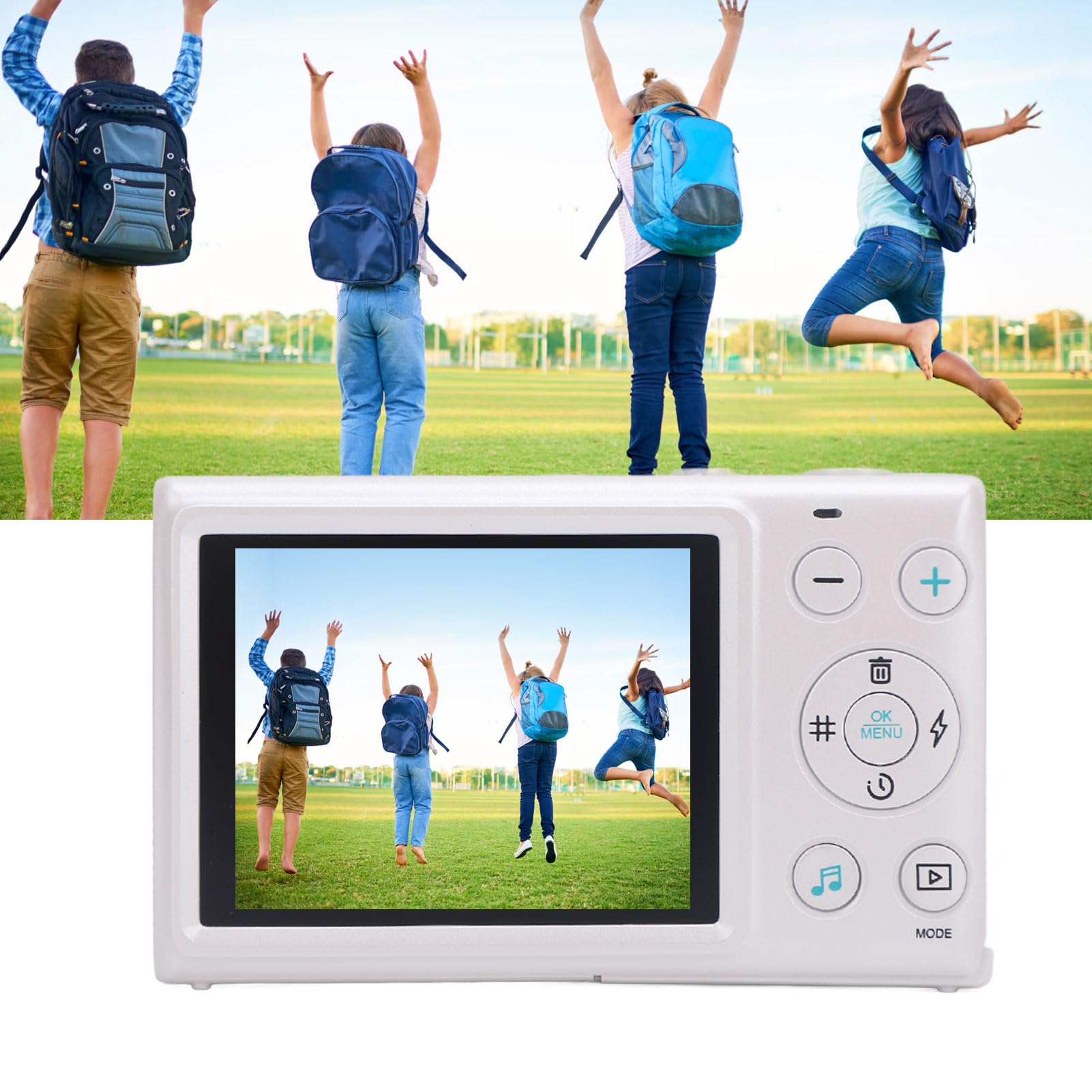 Fotocamera digitale 64MP 4K Auto Focus Point and Shoot Videocamera Videocamera Compatta Piccola Fotocamera per Fotografia Vlogging Camera, Zoom 18x, Display TFT da 2,75 pollici